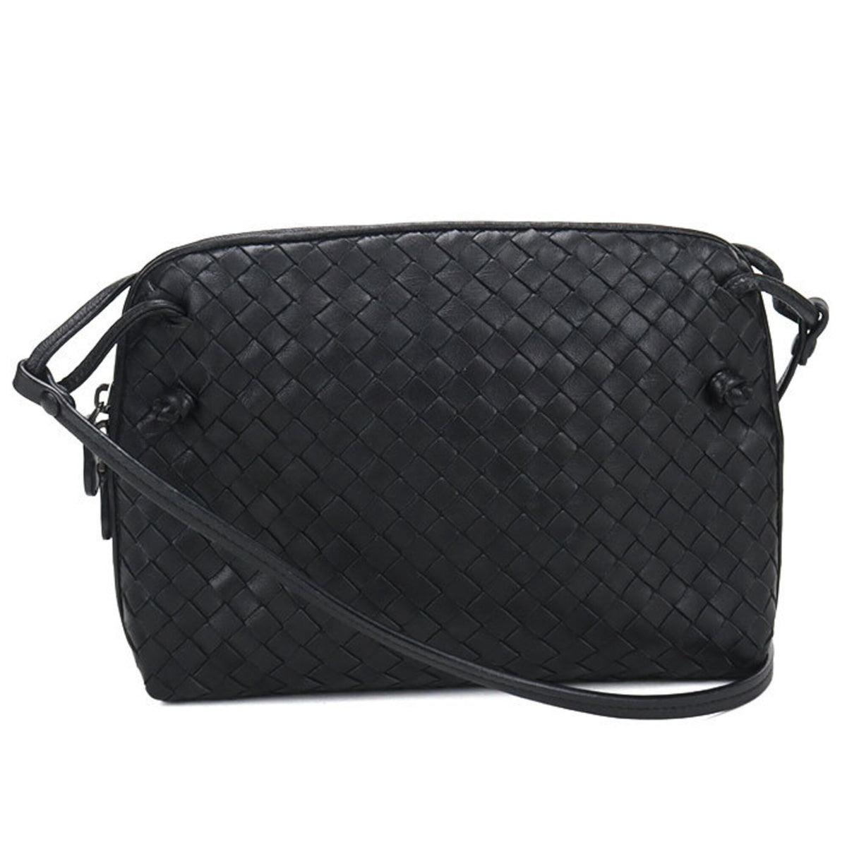 Bottega Veneta Black Leather Shoulder Bag (Pre-Owned)