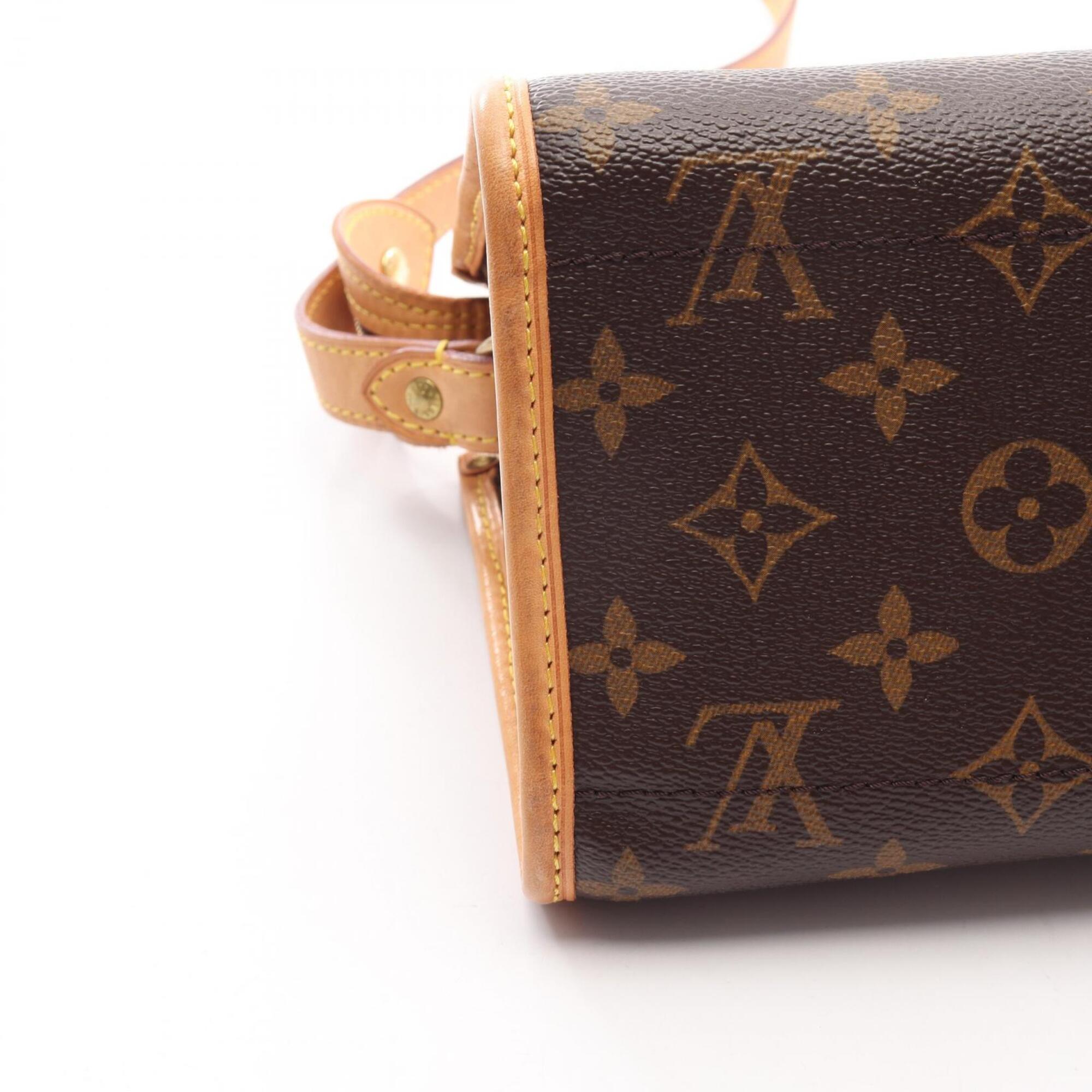 Louis Vuitton Brown Coated Canvas Leather Handbag Shoulder Bag (Pre-Owned)