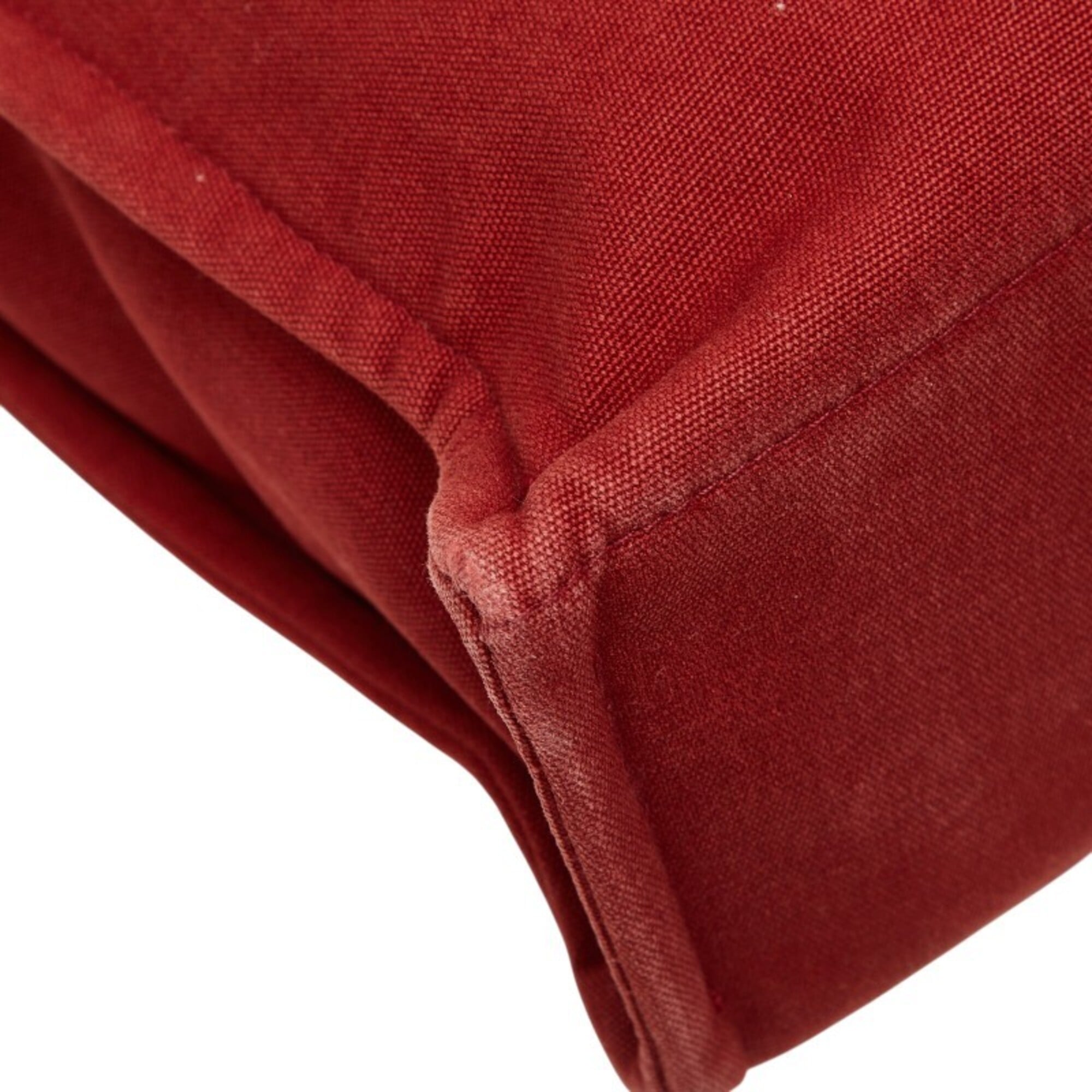 Hermes Red Color Canvas Handbag Tote Bag (Pre-Owned)