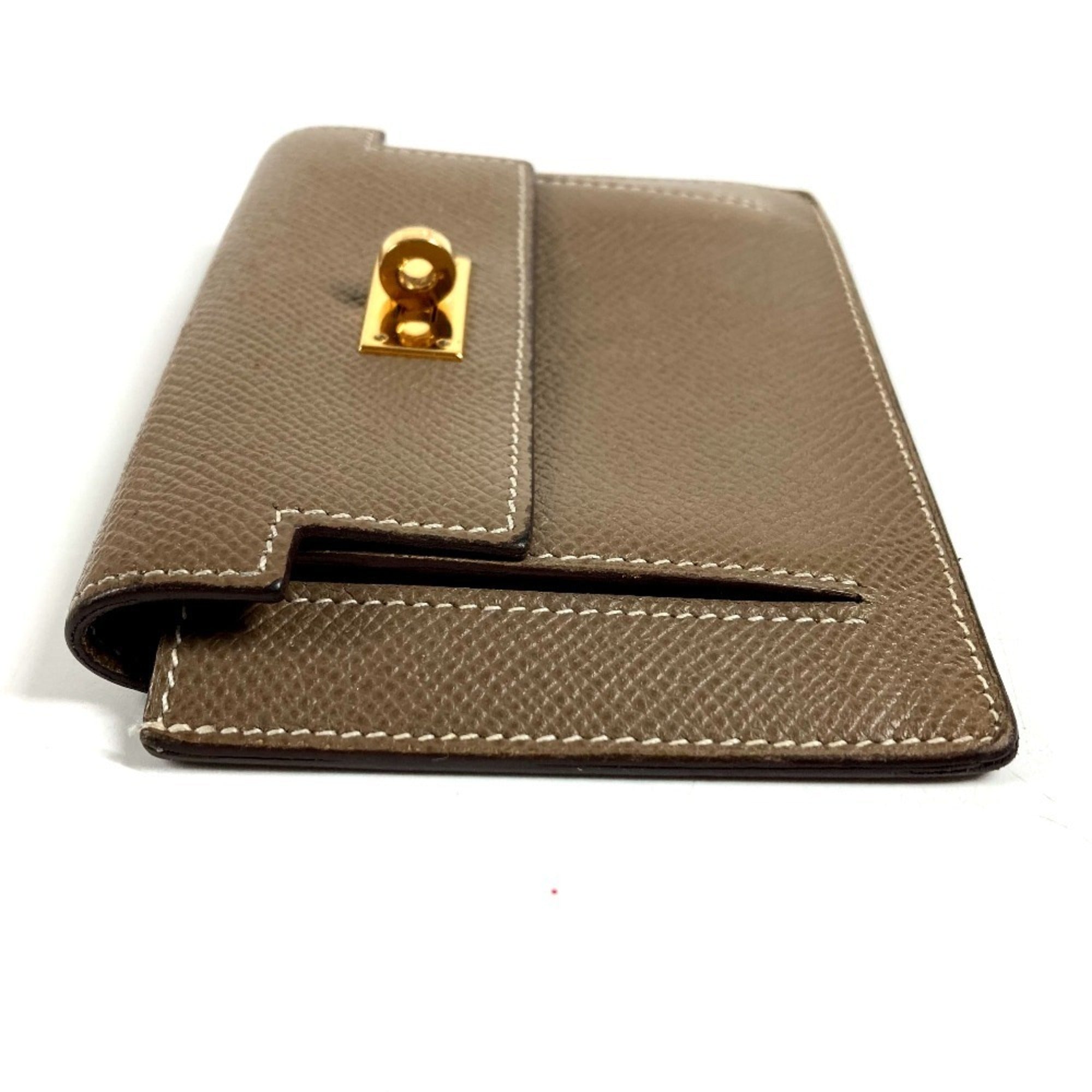 Hermes Etoupe Gray Gray Epsom Leather Coin Purse/Coin Case (Pre-Owned)