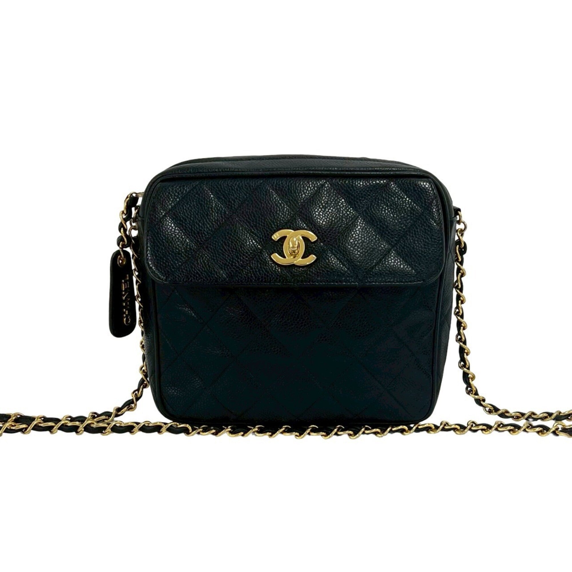 Chanel Black Grained Calfskin Shoulder Bag (Pre-Owned)