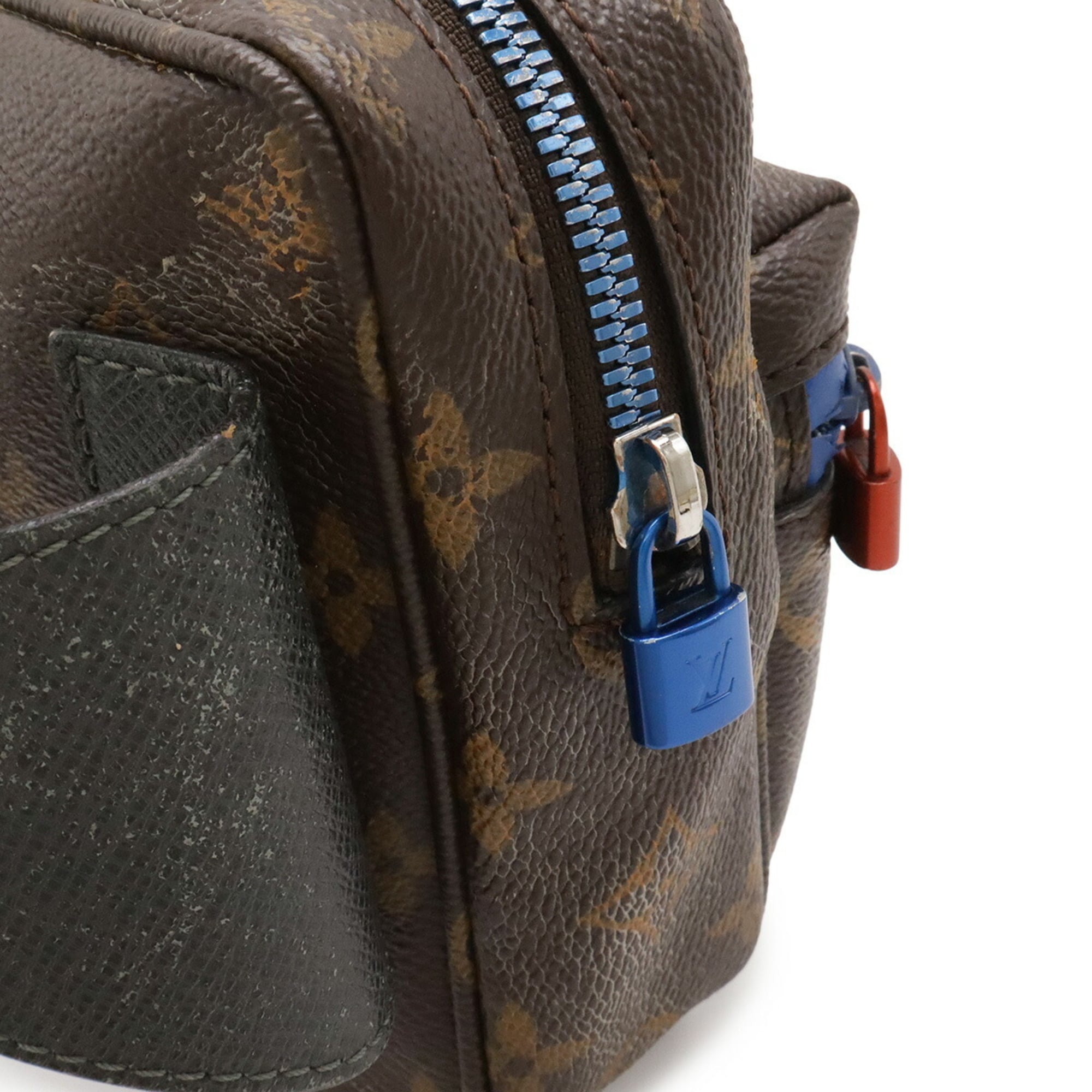 Louis Vuitton Blue Brown Monogram Canvas Fanny Pack Shoulder Bag Sling Bag (Pre-Owned)