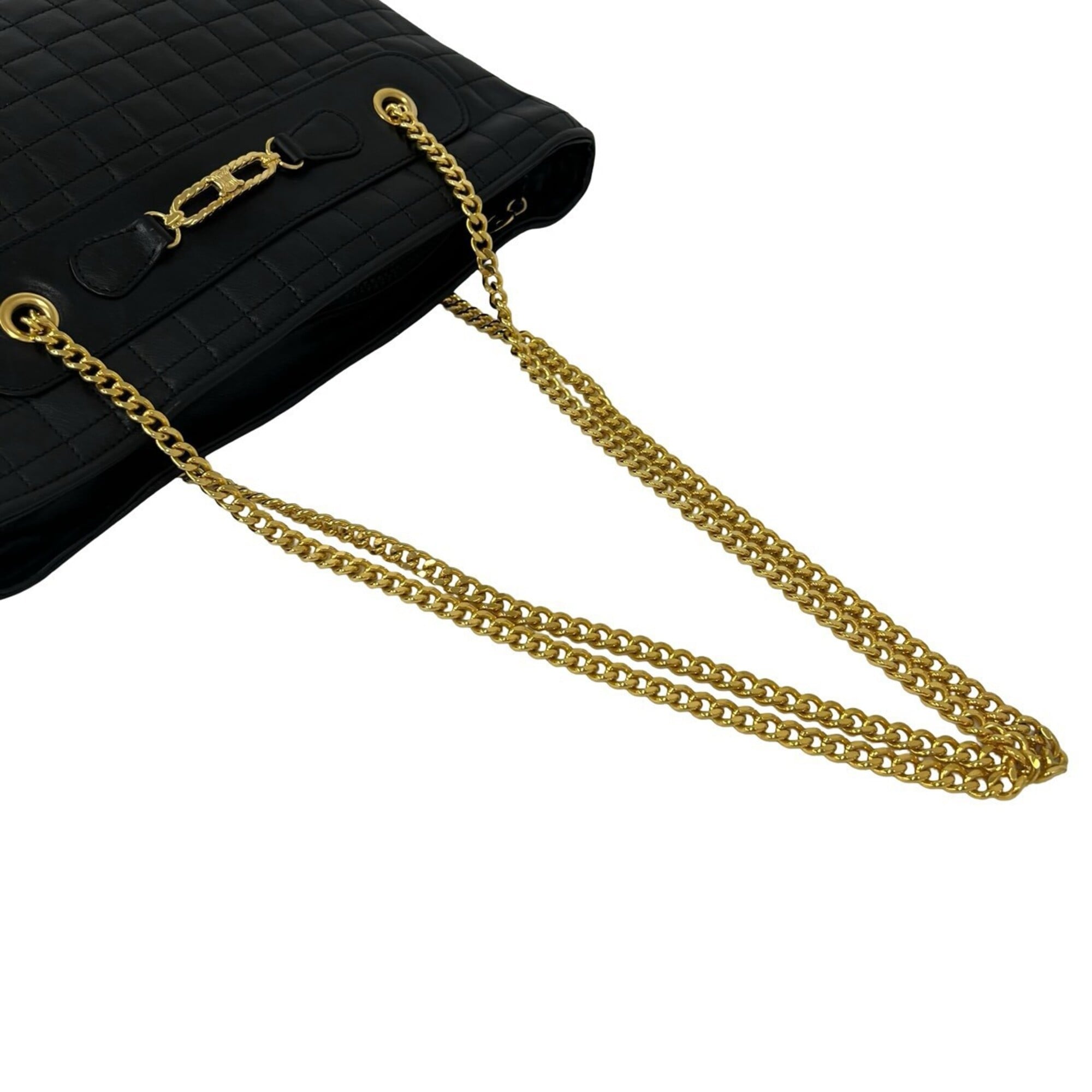 Celine Black Leather Shoulder Bag Tote Bag (Pre-Owned)