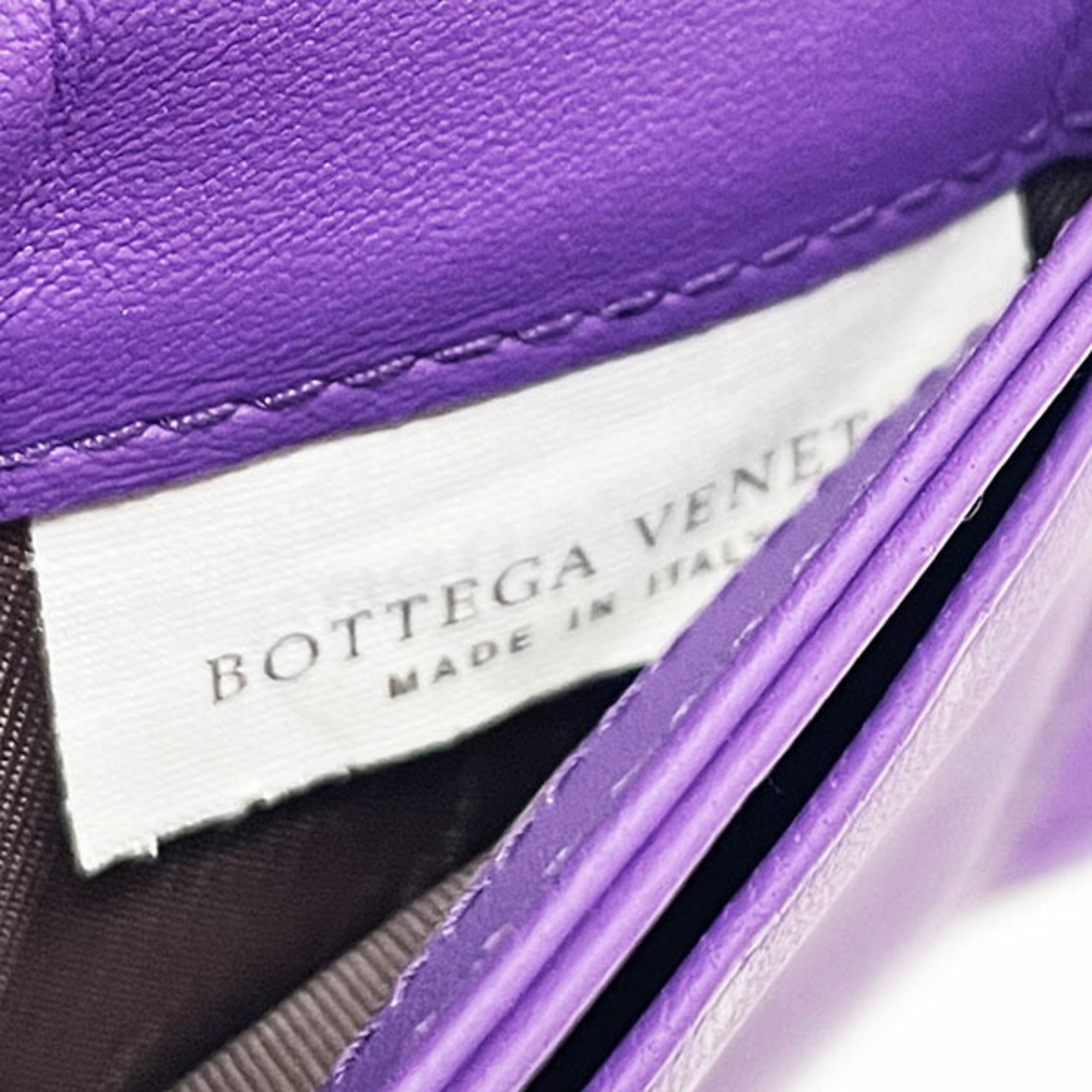 Bottega Veneta Purple Intrecciato Leather Long Wallet (Bi-Fold) (Pre-Owned)