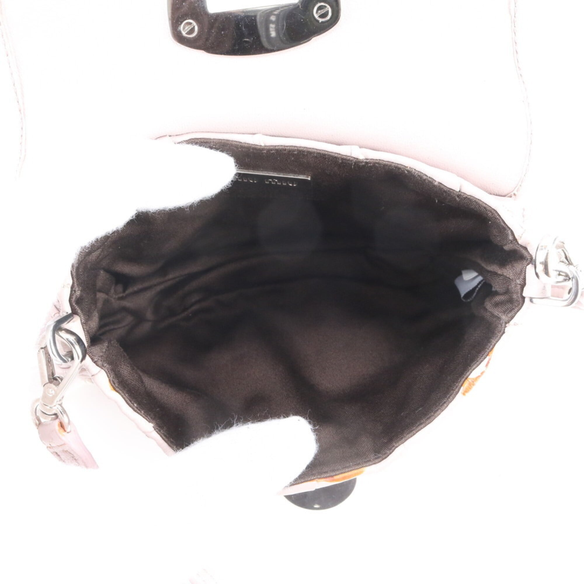 Miu Miu Pink Beige Leather Handbag Shoulder Bag (Pre-Owned)