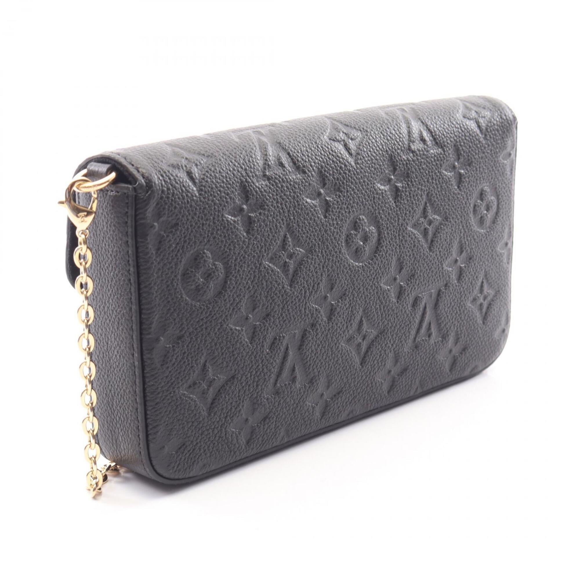 Louis Vuitton Black Leather Handbag Pochette Pouch Shoulder Bag (Pre-Owned)