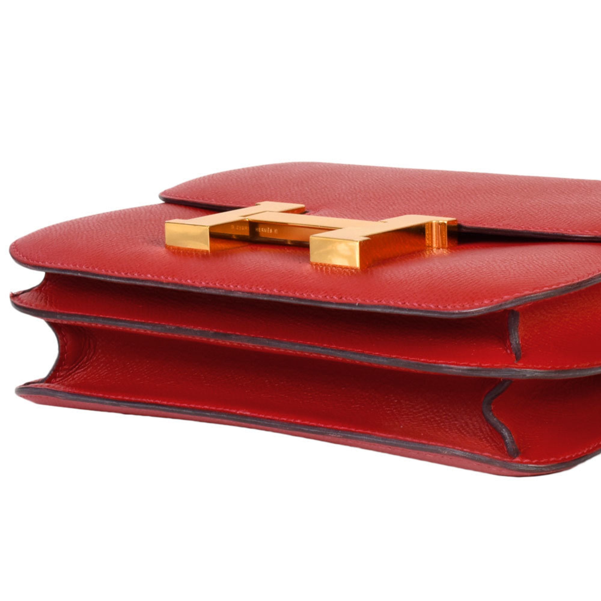 Hermes Constance Red Color Leather Shoulder Bag (Pre-Owned)