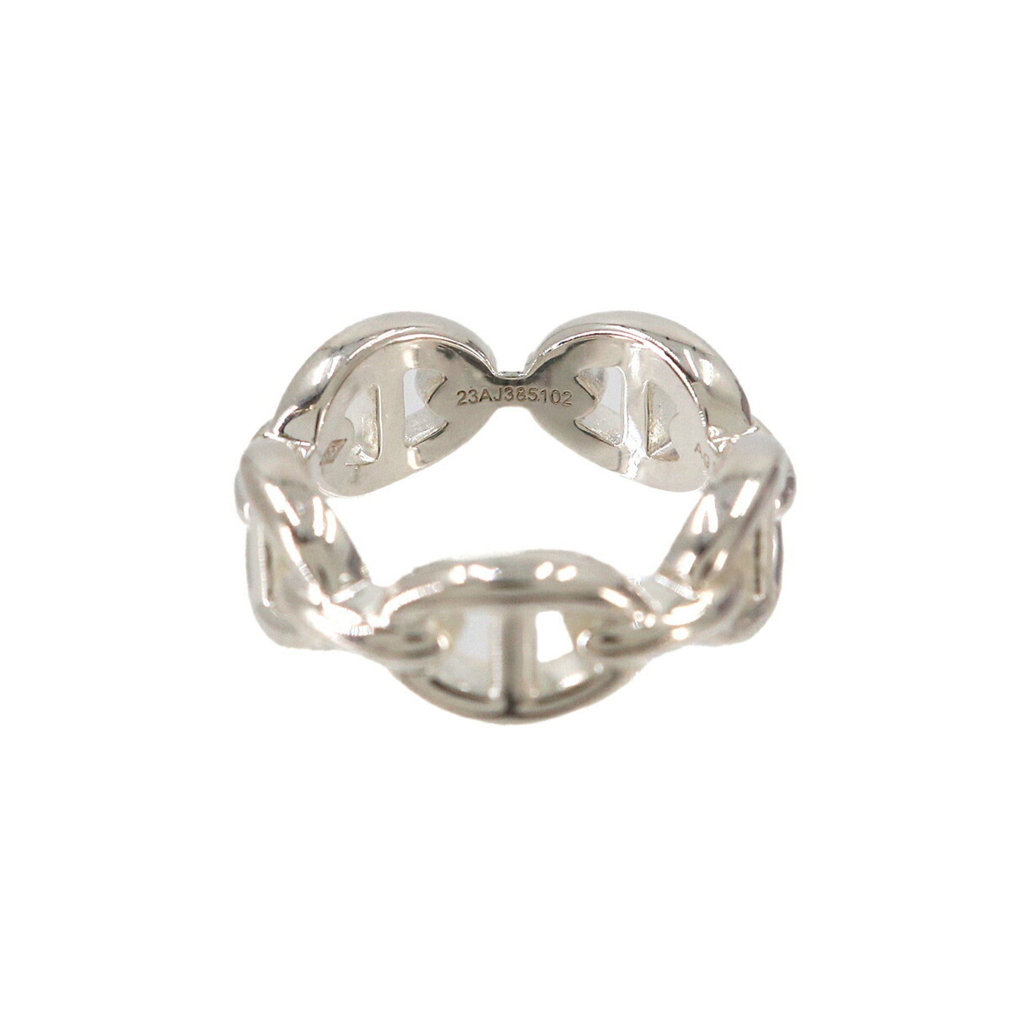 Hermes Silver Silver 925 Band Ring (Pre-Owned)