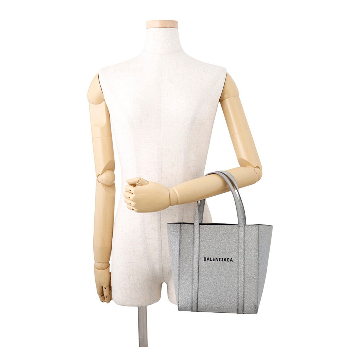 Balenciaga Silver Leather Handbag Tote Bag (Pre-Owned)