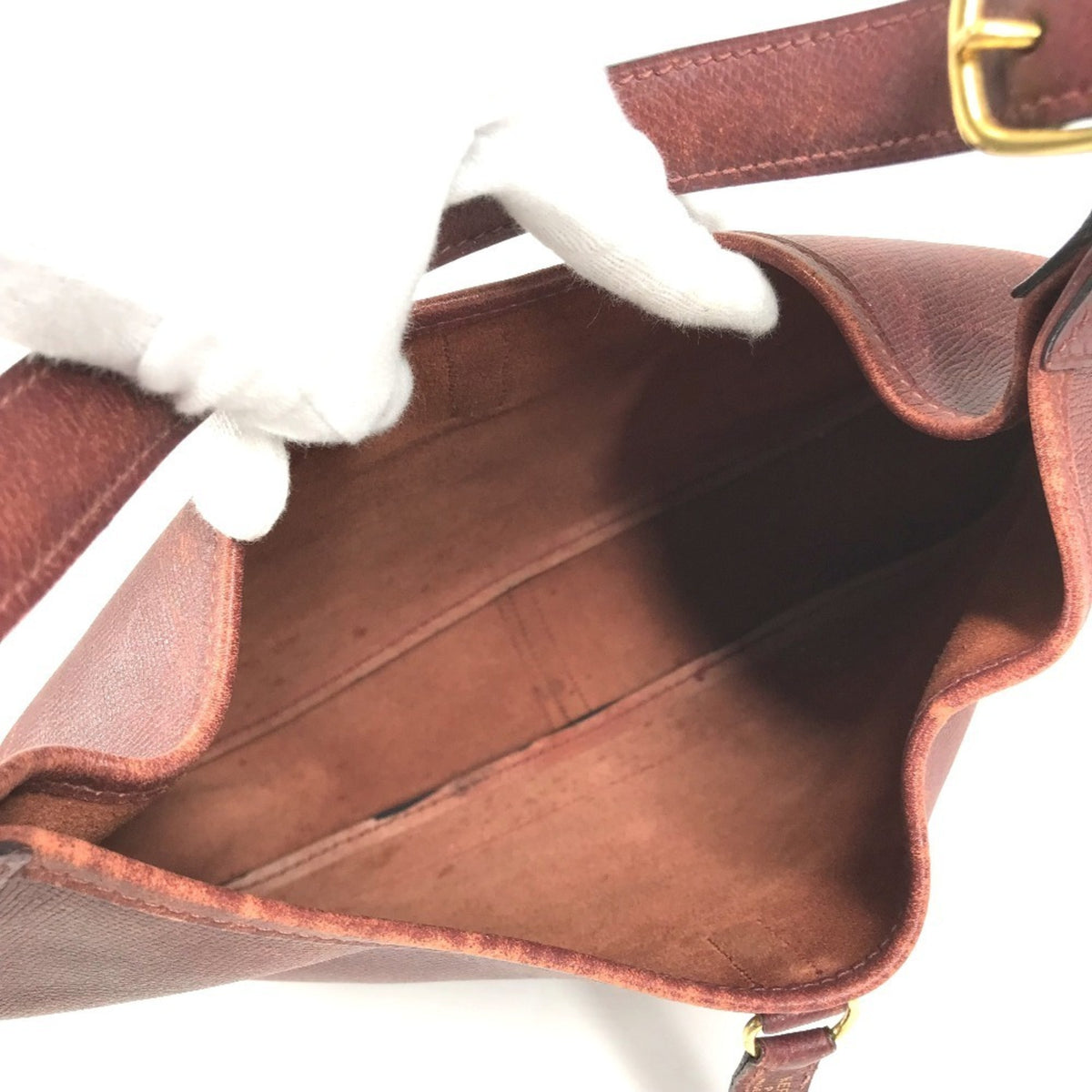 Hermes Trim Brown Leather Shoulder Bag Tote Bag (Pre-Owned)