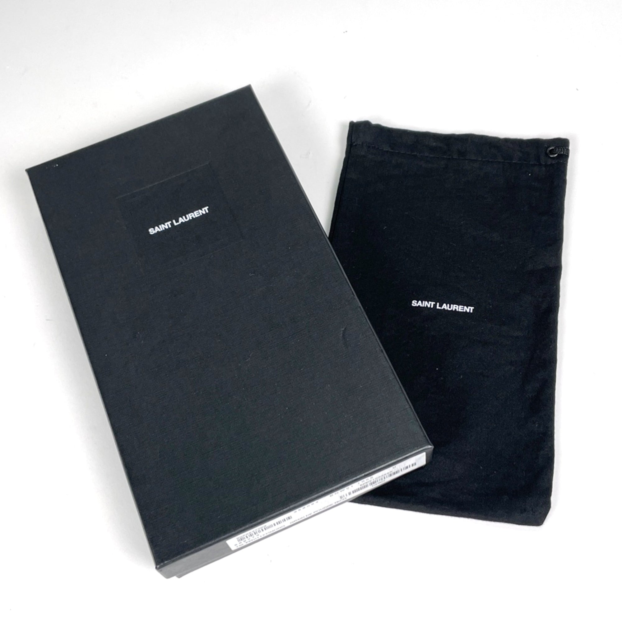 Saint Laurent Black Leather Long Wallet (Bi-Fold) (Pre-Owned)