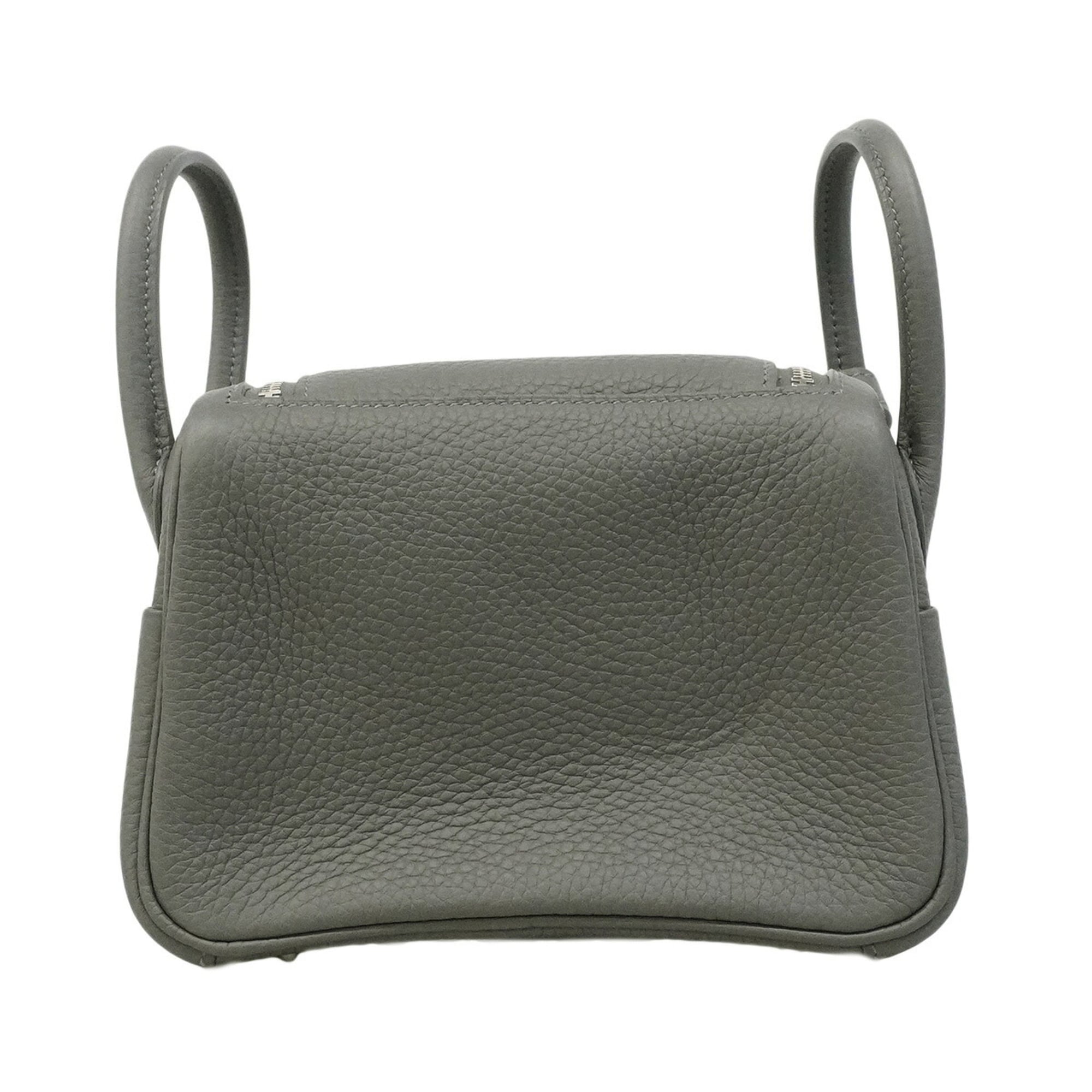 Hermes Ardoise Taurillon Clemence Leather Handbag (Pre-Owned)