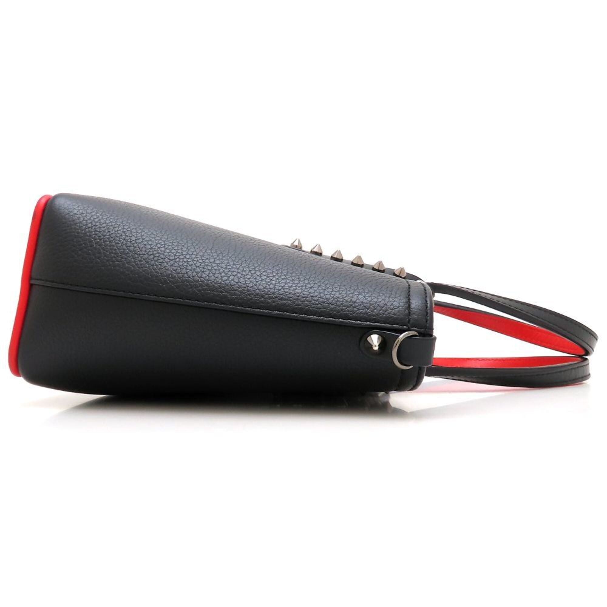 Christian Louboutin Black Red Color Leather Handbag (Pre-Owned)