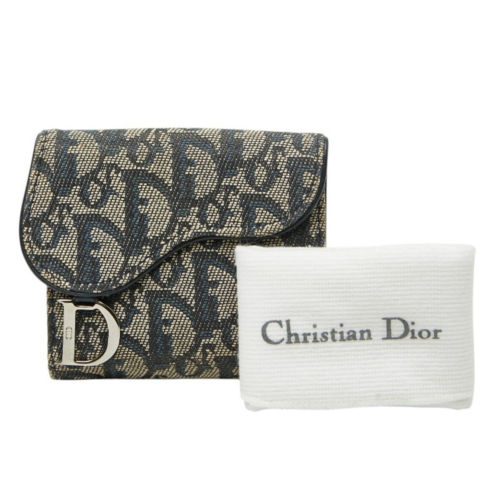 Christian Dior Navy Canvas Wallet (Bi-Fold) (Pre-Owned)