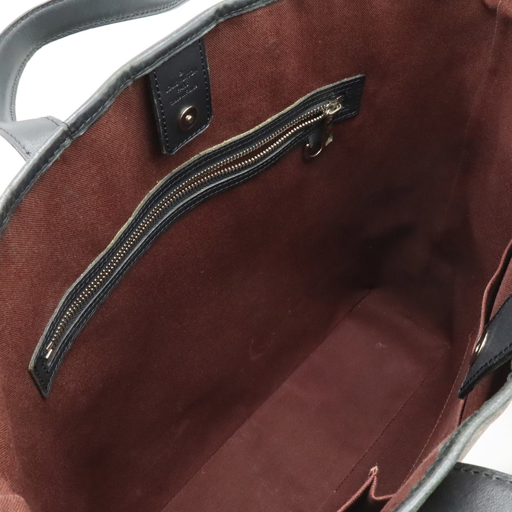 Louis Vuitton Black Brown Canvas Shoulder Bag Tote Bag (Pre-Owned)