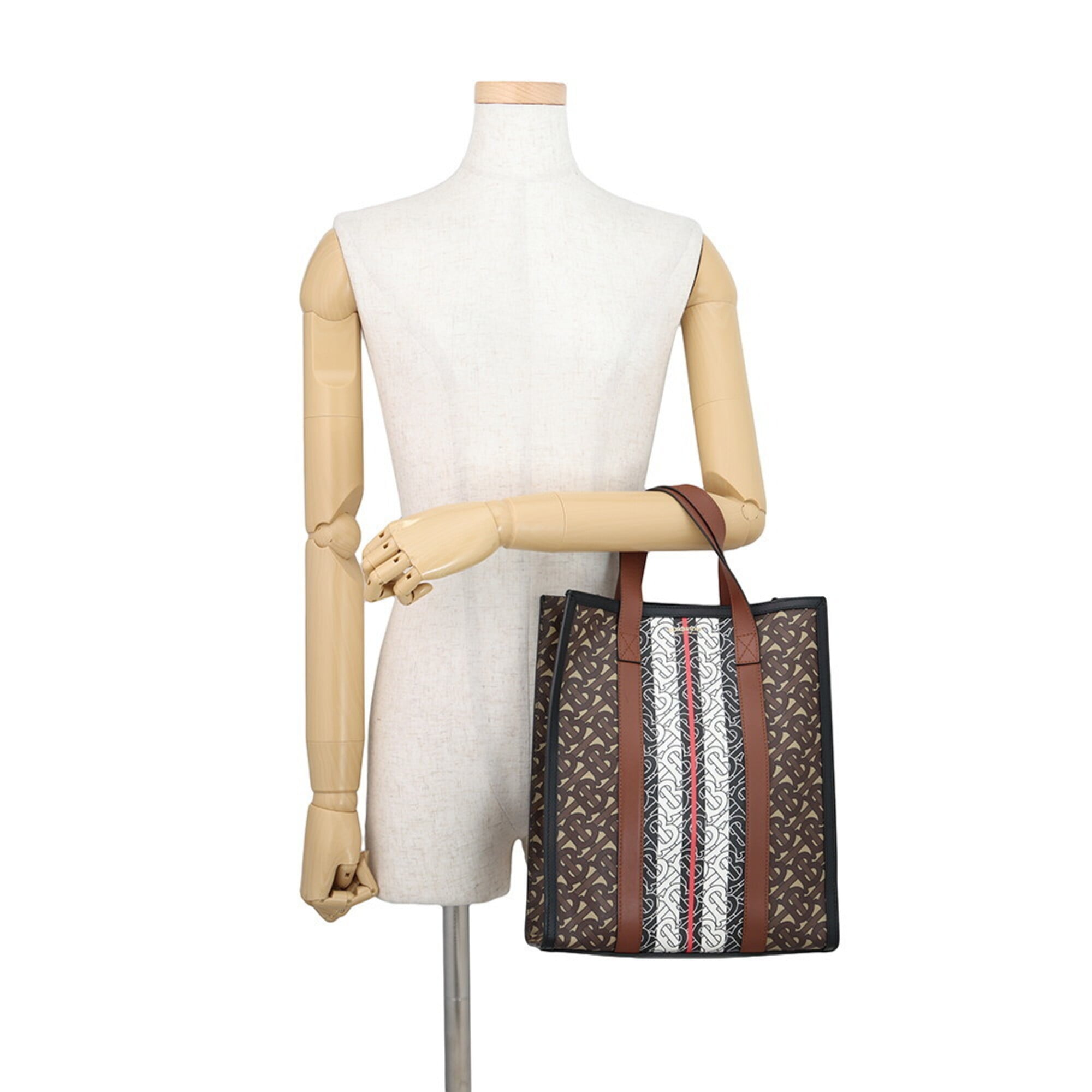 Burberry Beige Multi-Color Pvc Leather Handbag (Pre-Owned)