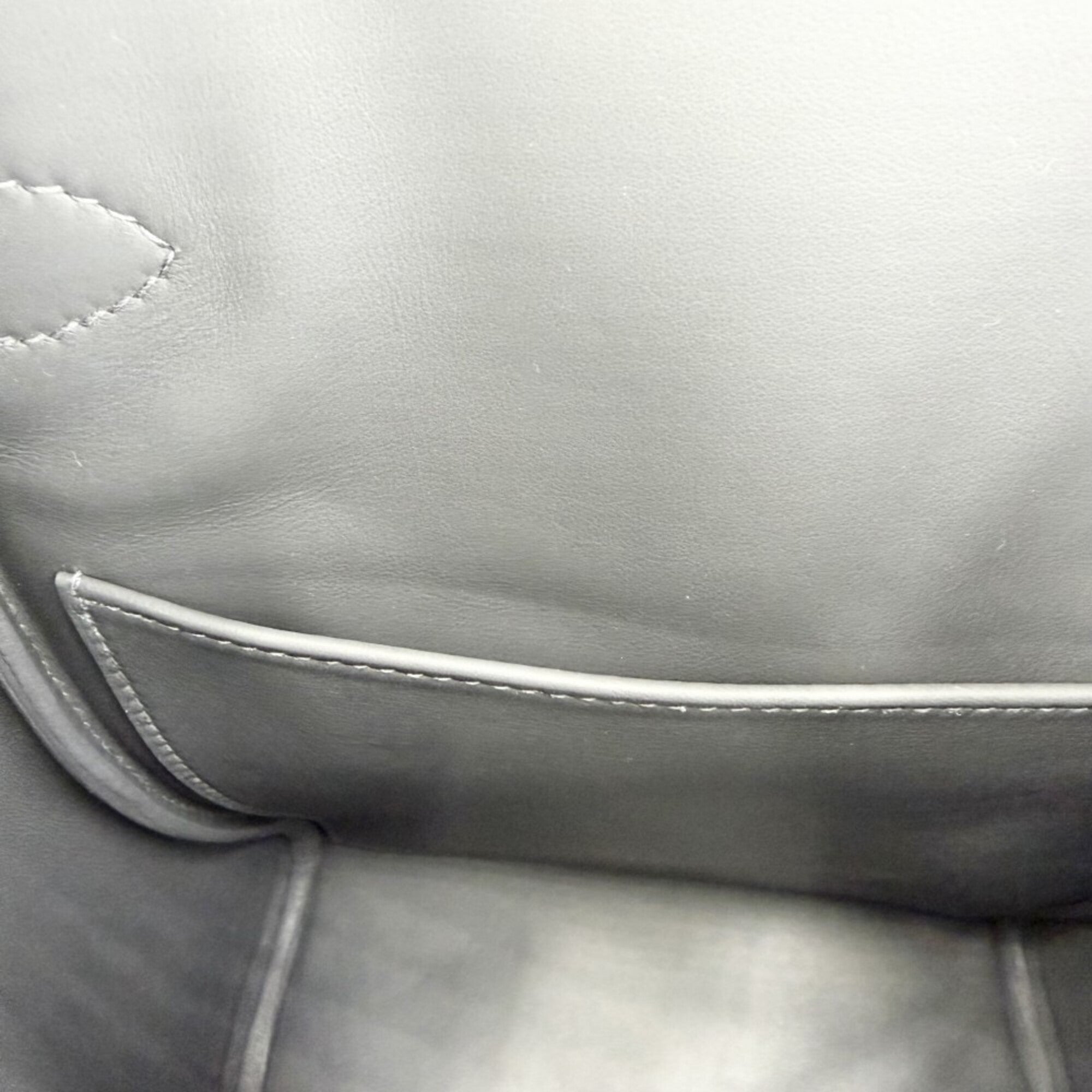 Hermes Gray Leather Shoulder Bag Sling Bag (Pre-Owned)