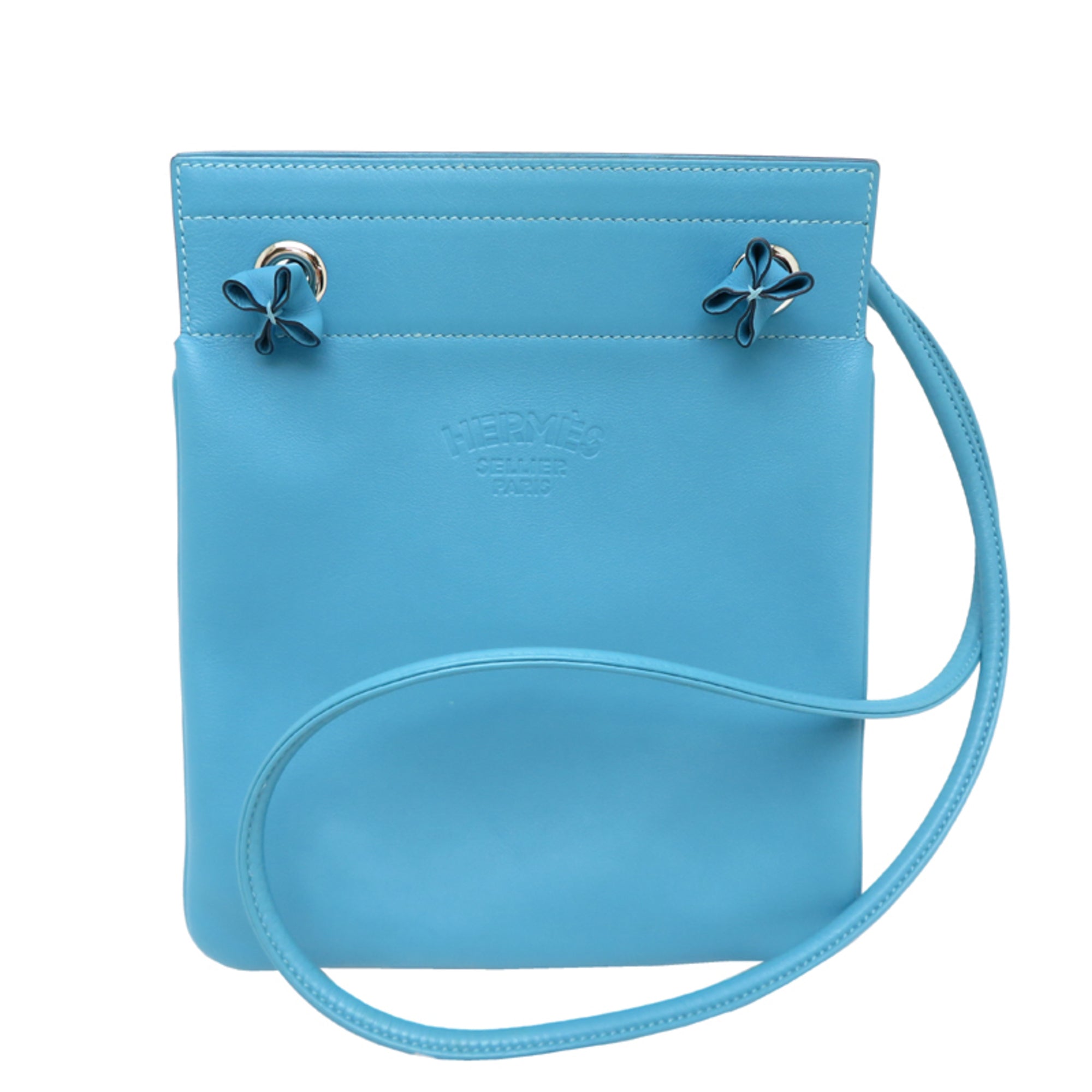 Hermes Blue Swift Leather Shoulder Bag (Pre-Owned)