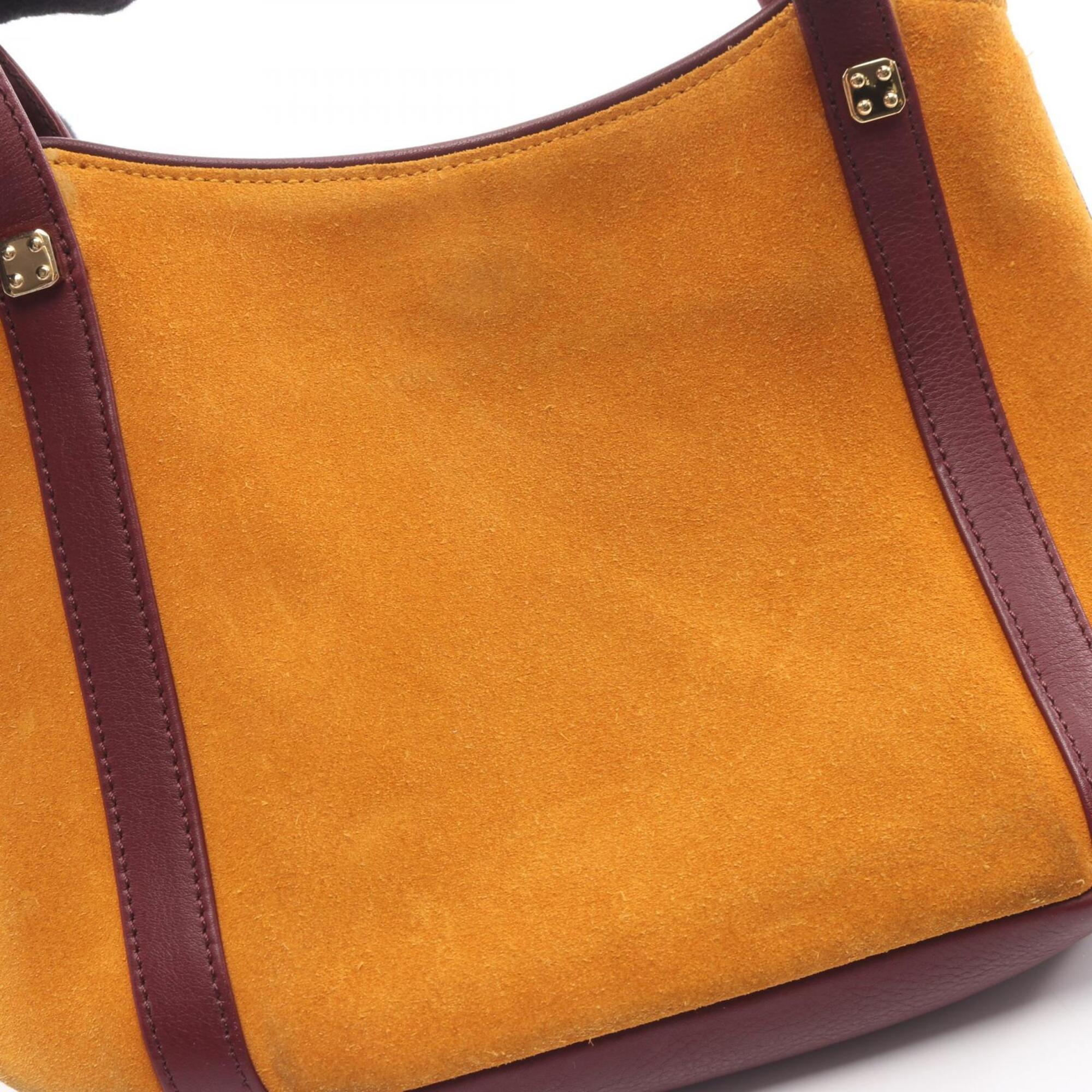 Loewe Bordeaux Yellow Suede Leather Handbag Tote Bag (Pre-Owned)