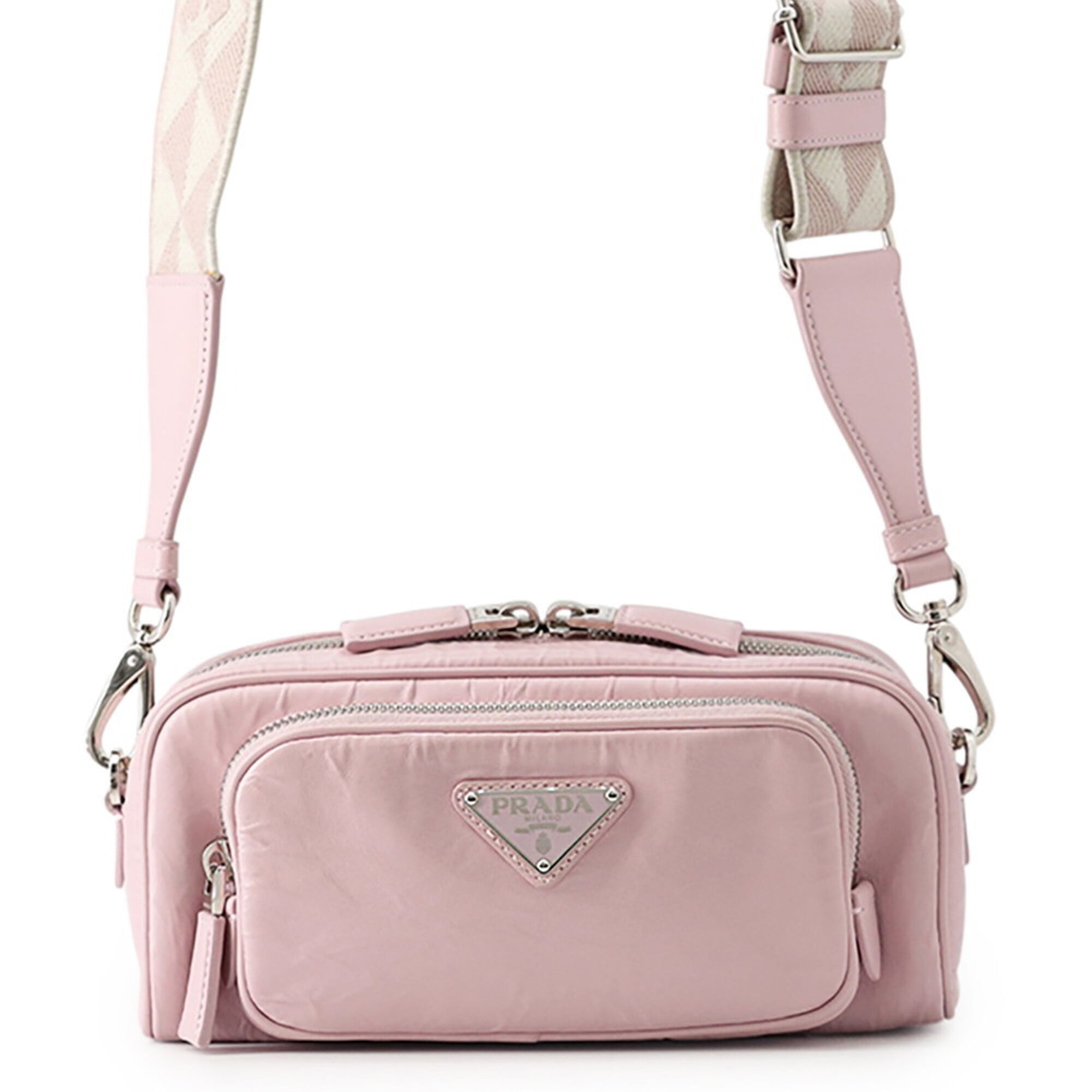 Prada Pink Leather Handbag Shoulder Bag (Pre-Owned)
