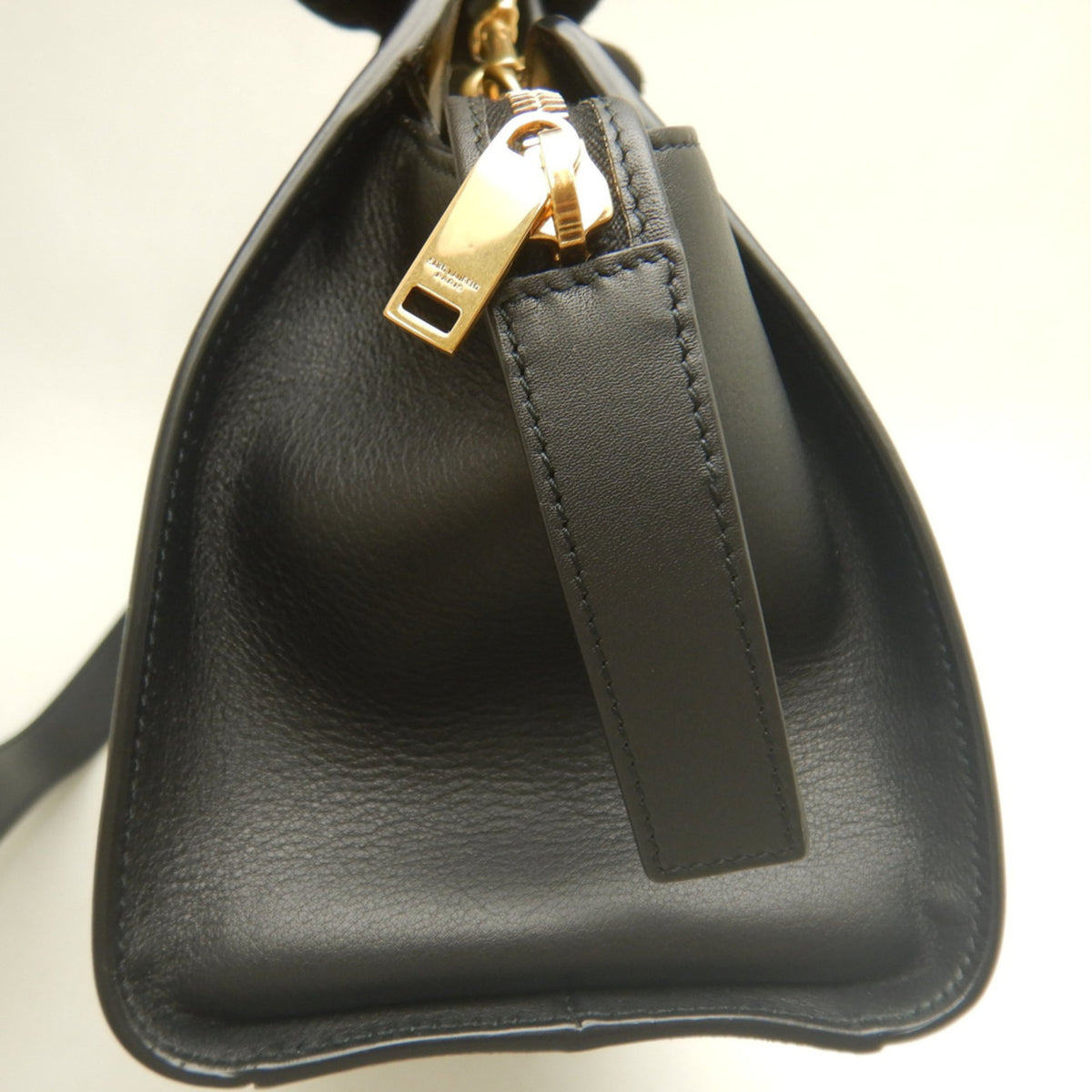 Yves Saint Laurent Black White Canvas Leather Handbag (Pre-Owned)