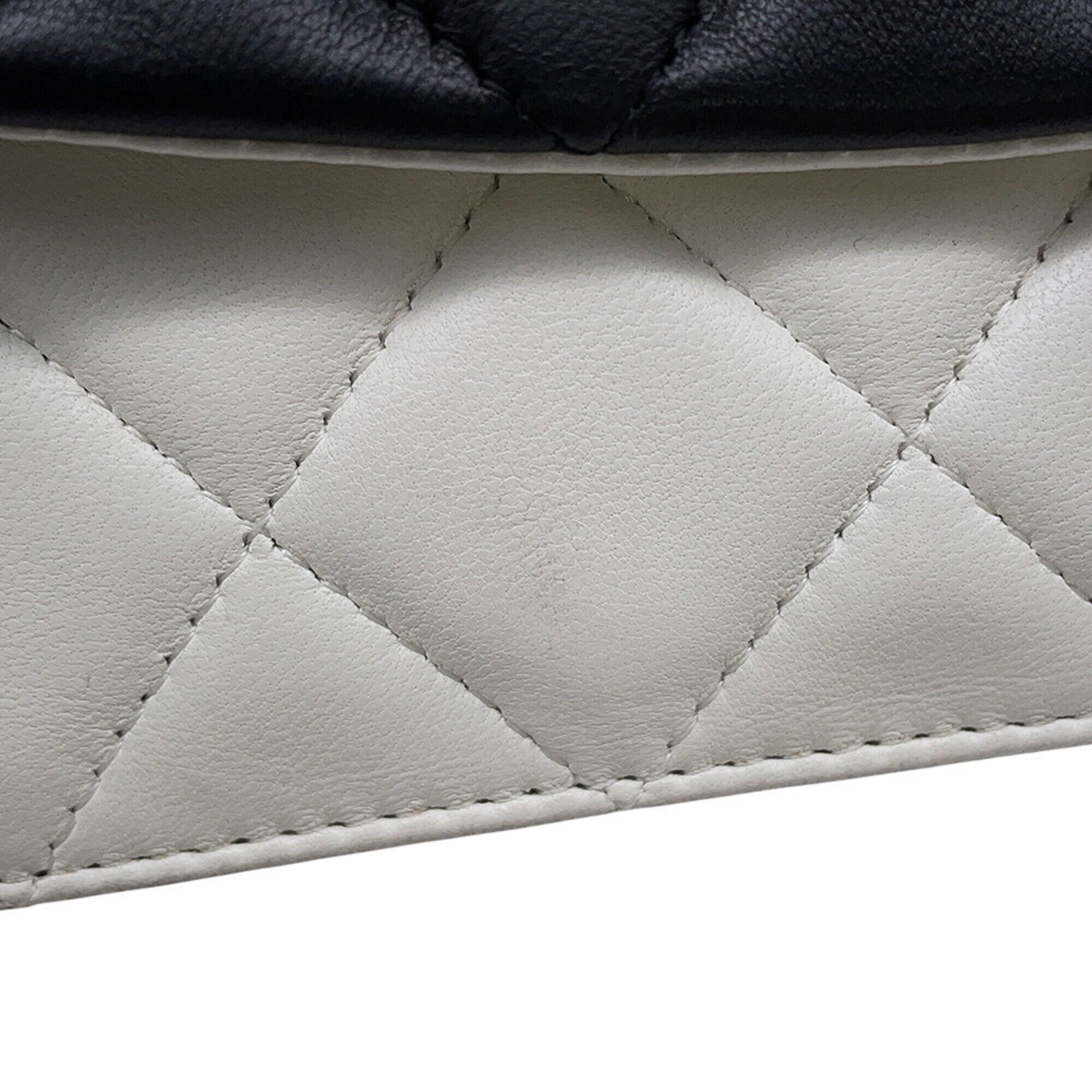 Chanel Black White Chain/Shoulder Wallet (Pre-Owned)