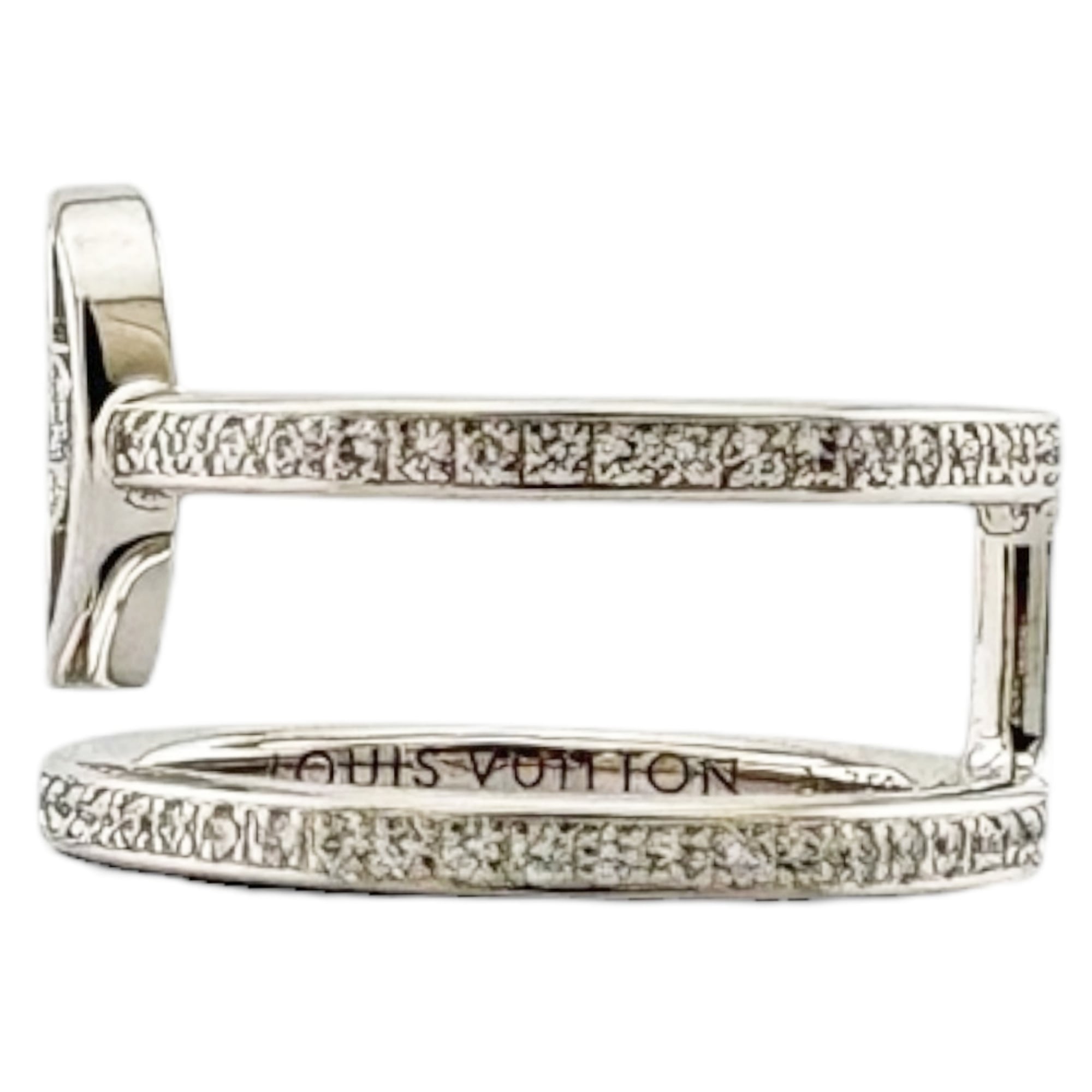 Louis Vuitton Silver White Gold (18K) Band Ring (Pre-Owned)