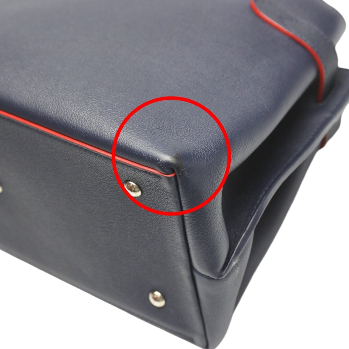 Louis Vuitton Navy Red Color Handbag (Pre-Owned)