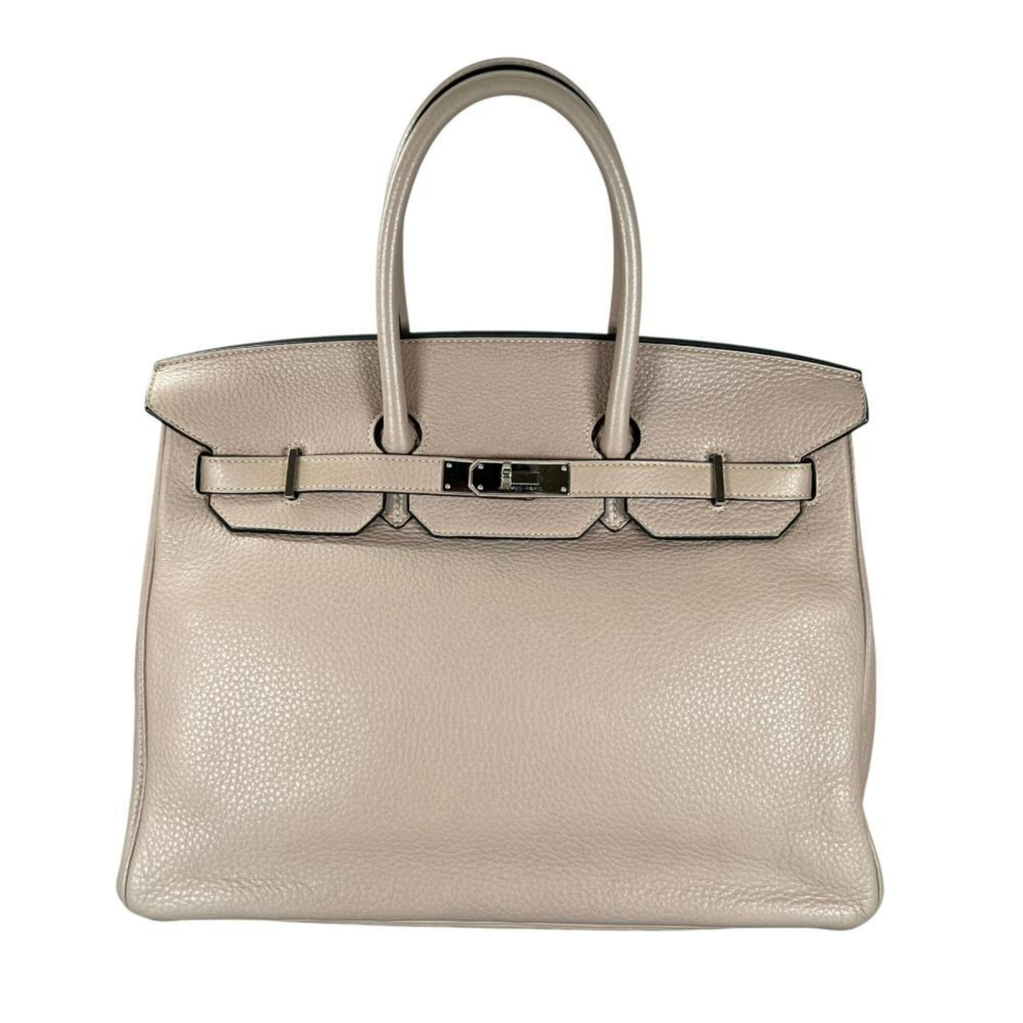 Hermes Beige Leather Handbag (Pre-Owned)