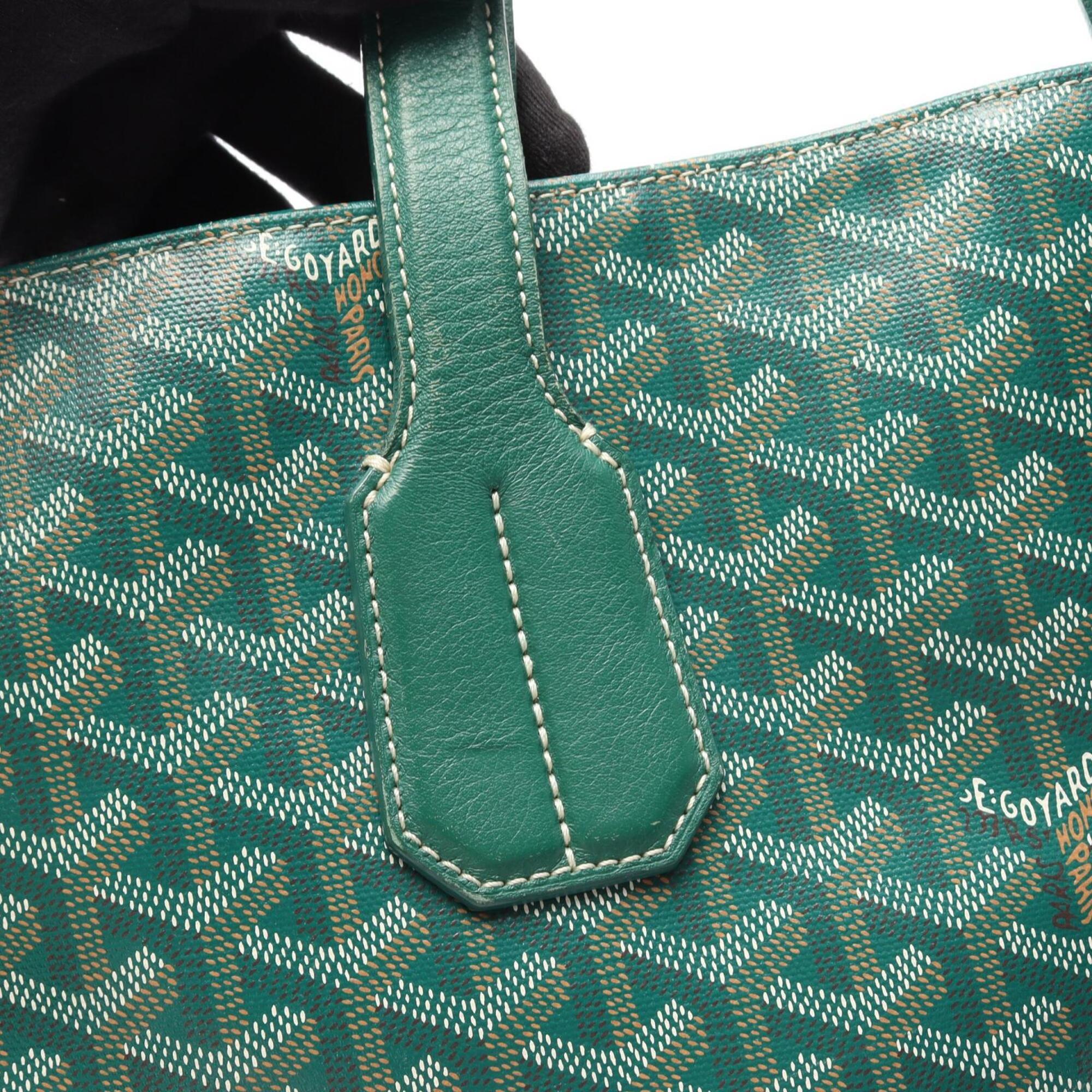 Goyard Green Multi-Color Coated Canvas Handbag Tote Bag (Pre-Owned)