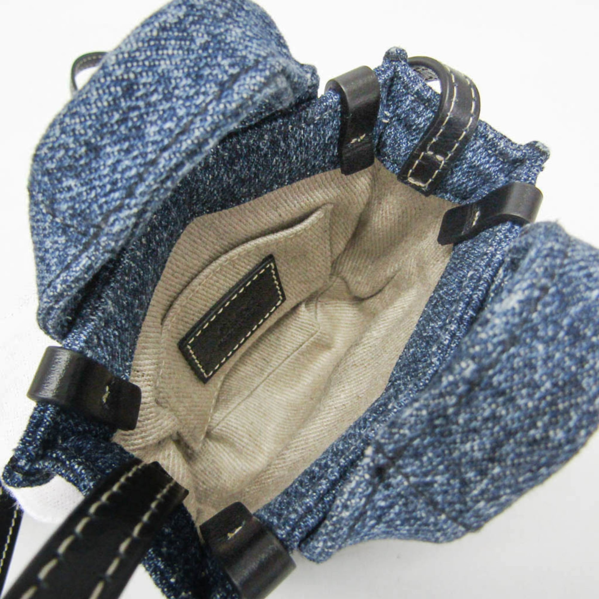 Chloé Black Blue Denim Leather Handbag Shoulder Bag (Pre-Owned)