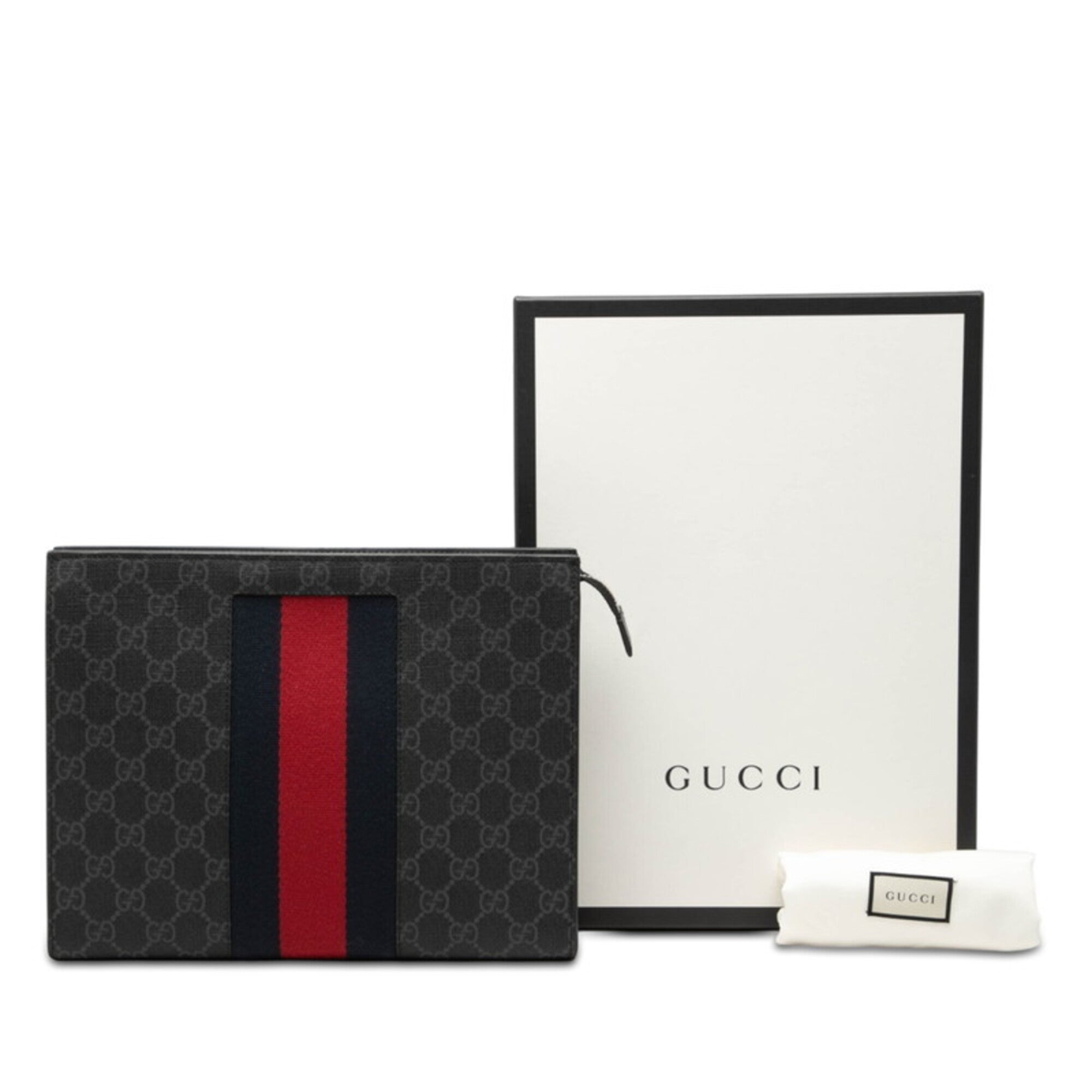 Gucci Black Pvc Leather Clutch Bag (Pre-Owned)