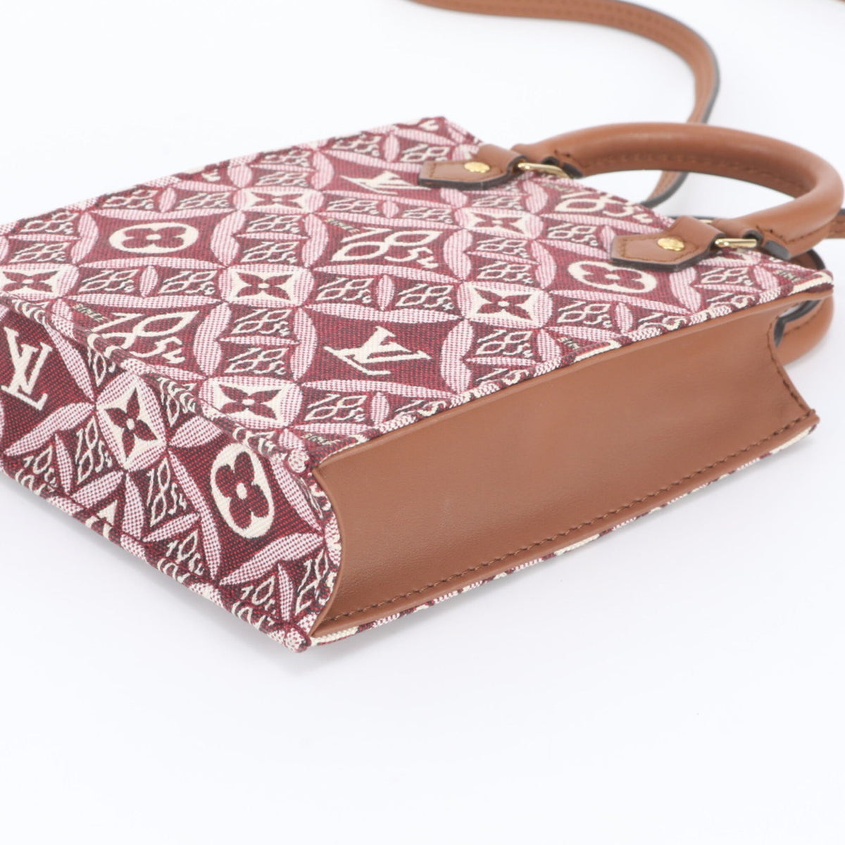 Louis Vuitton Bordeaux Leather Canvas Shoulder Bag (Pre-Owned)