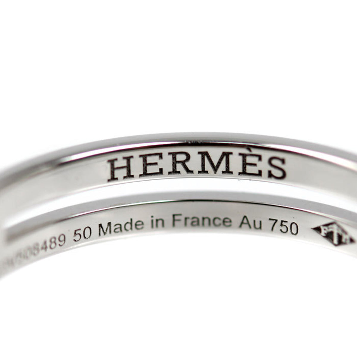 Hermes White Gold (18K) Band Ring (Pre-Owned)