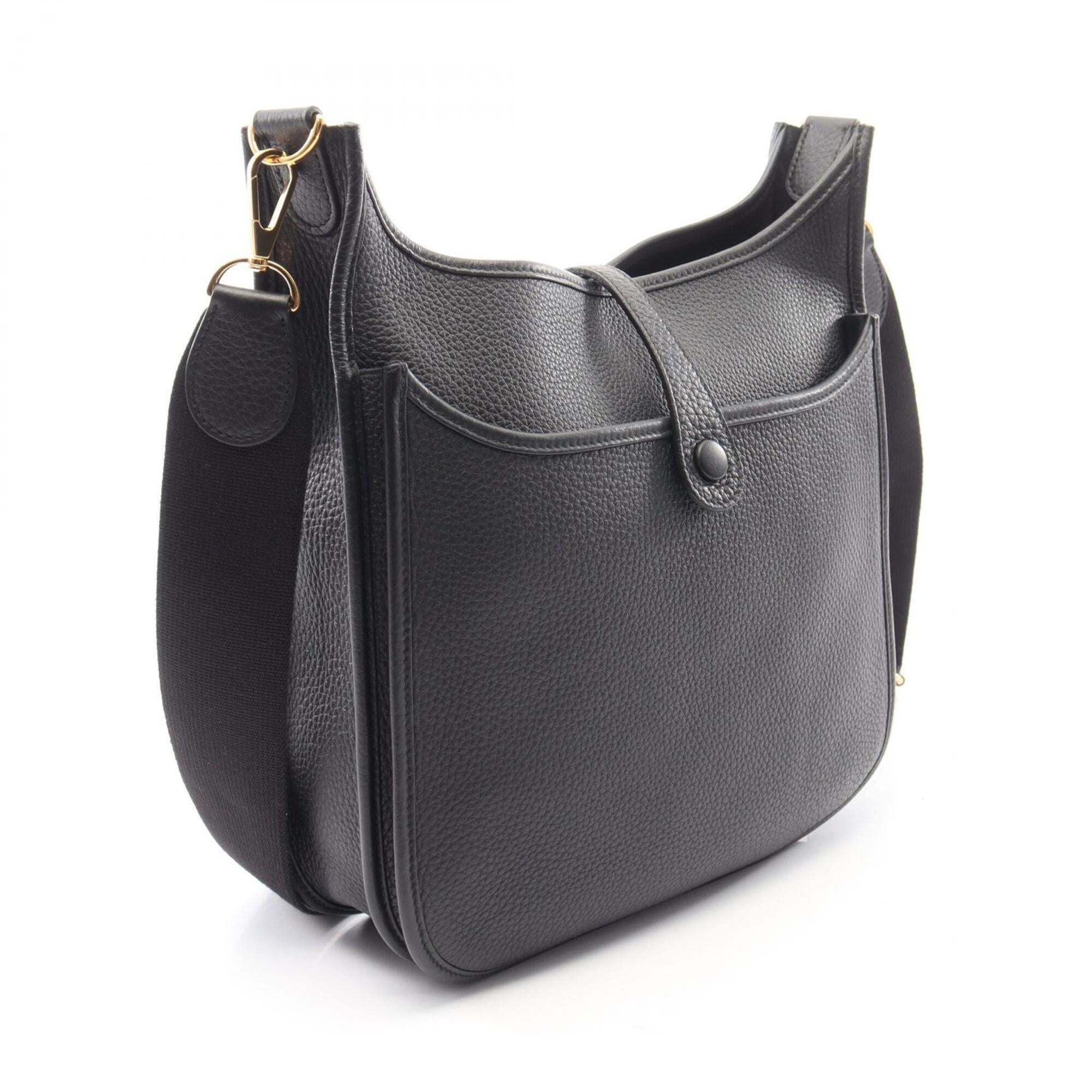 Hermes Black Taurillon Clemence Leather Leather Handbag Shoulder Bag (Pre-Owned)