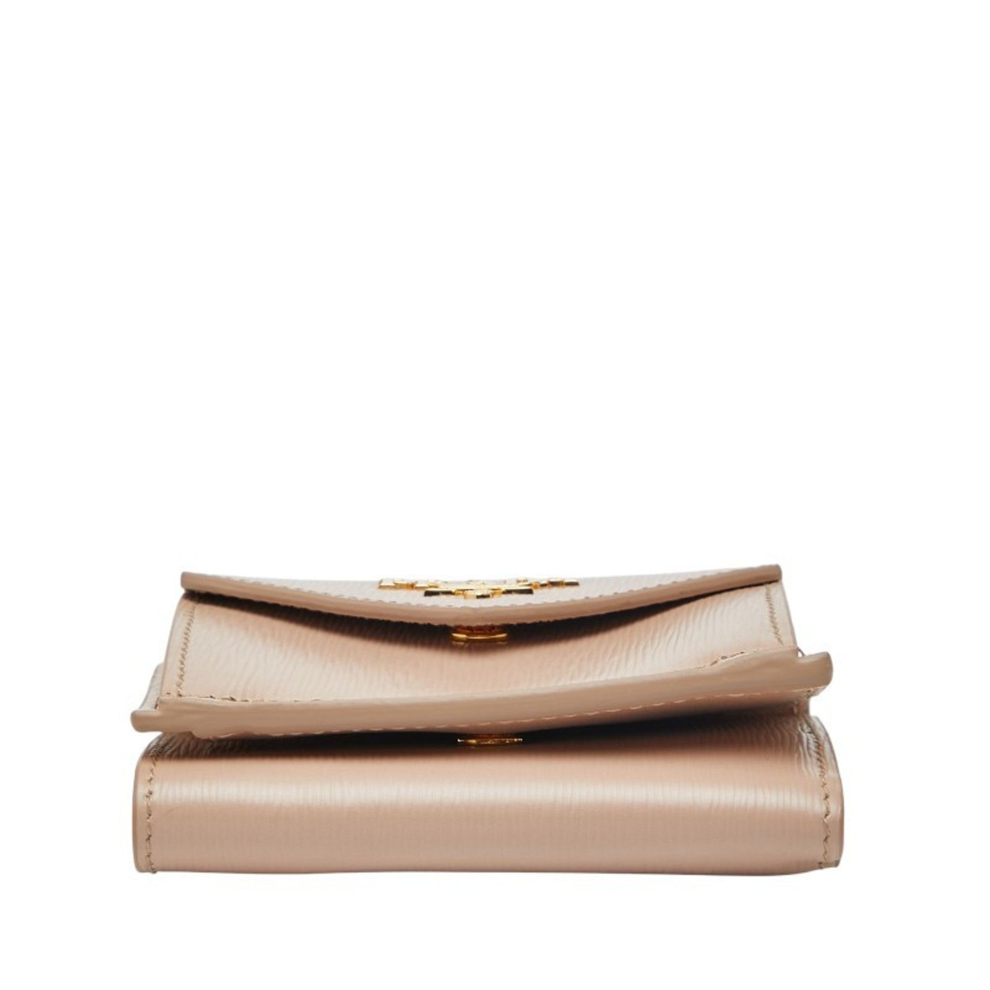 Prada Beige Leather Wallet (Tri-Fold) (Pre-Owned)