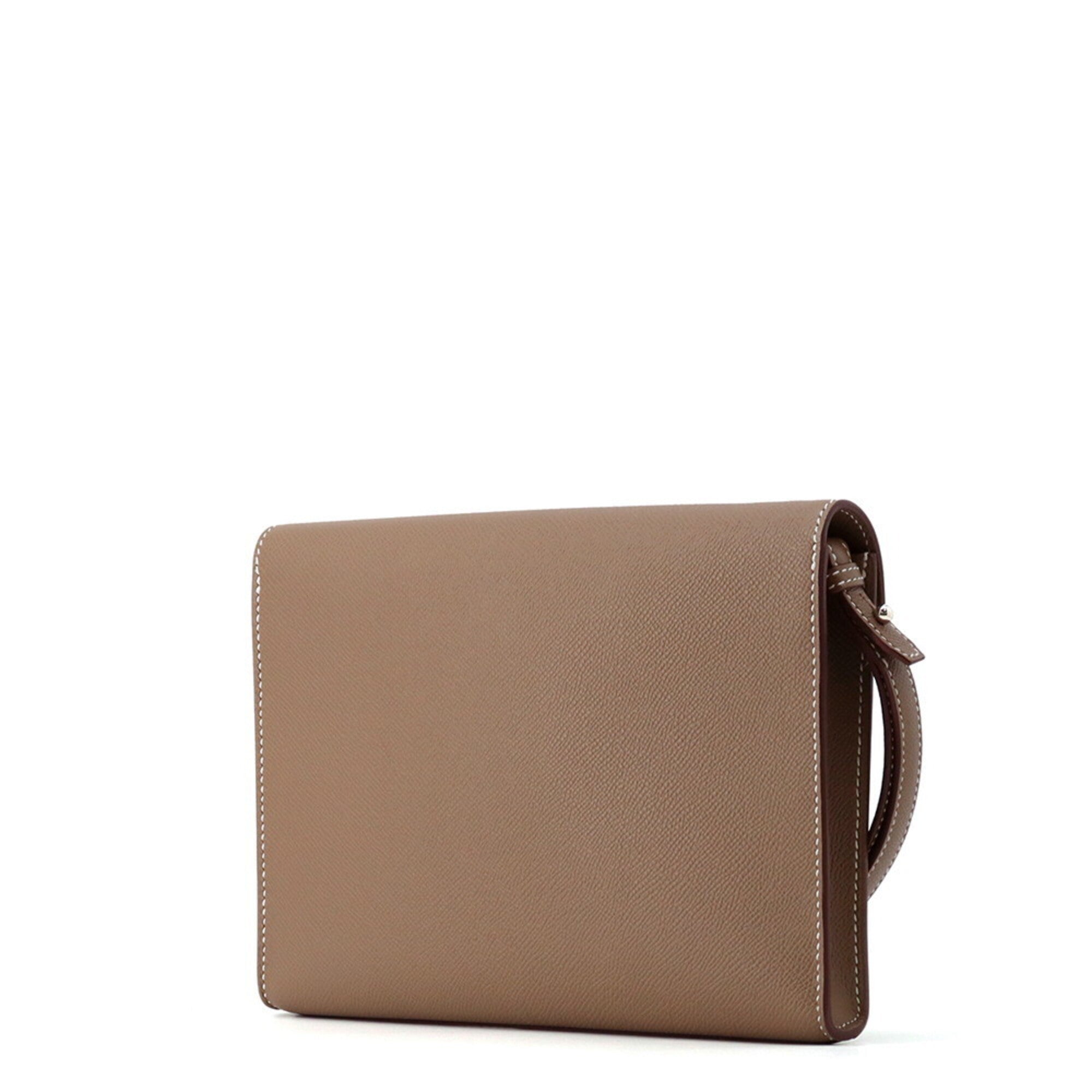 Hermes Etoupe Gray Epsom Leather Clutch Bag (Pre-Owned)
