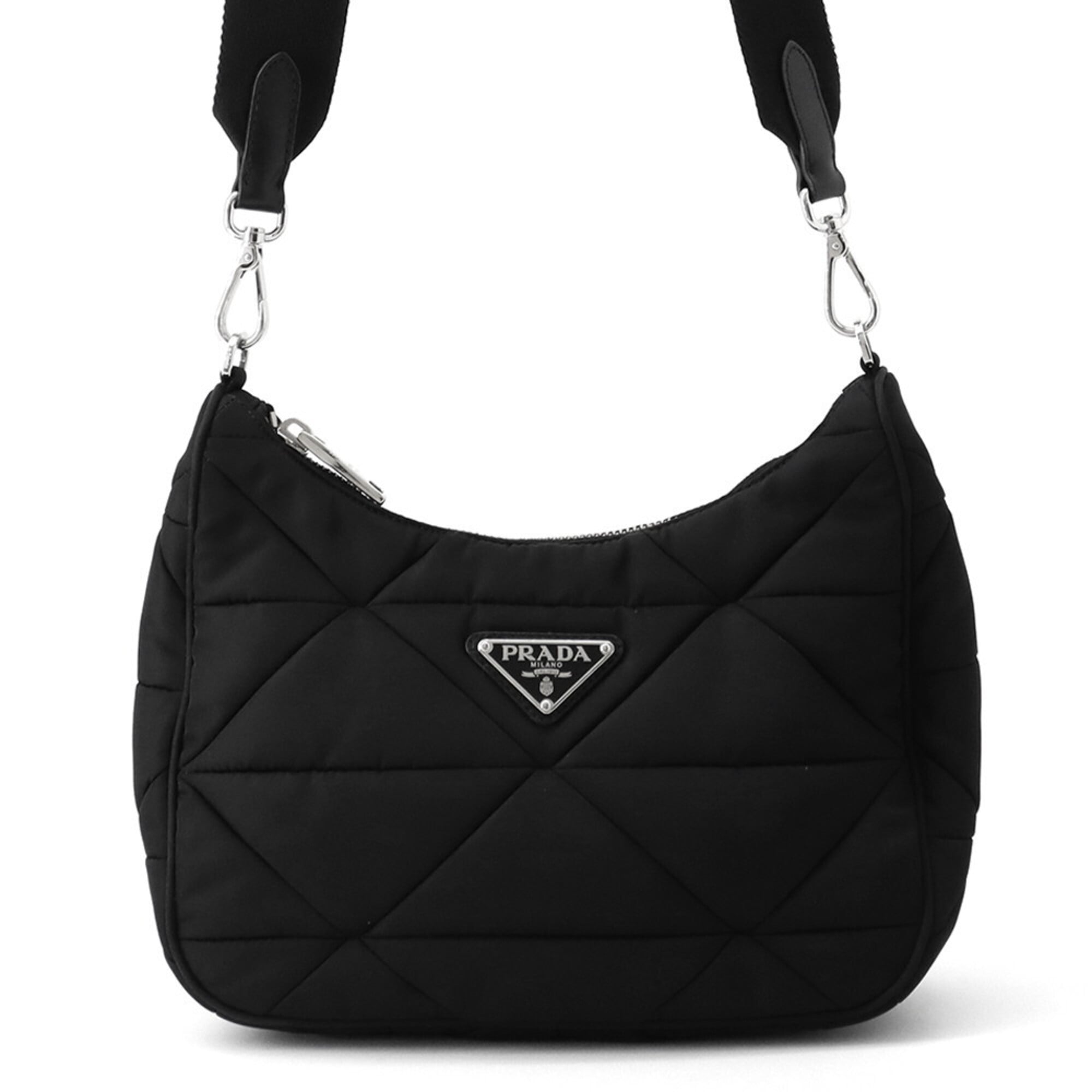 Prada Black Nylon Canvas Handbag Shoulder Bag (Pre-Owned)