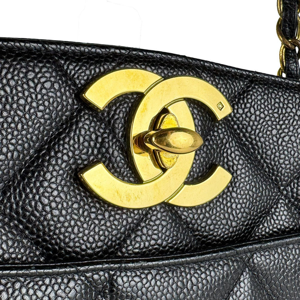 Chanel Black Grained Calfskin Shoulder Bag (Pre-Owned)