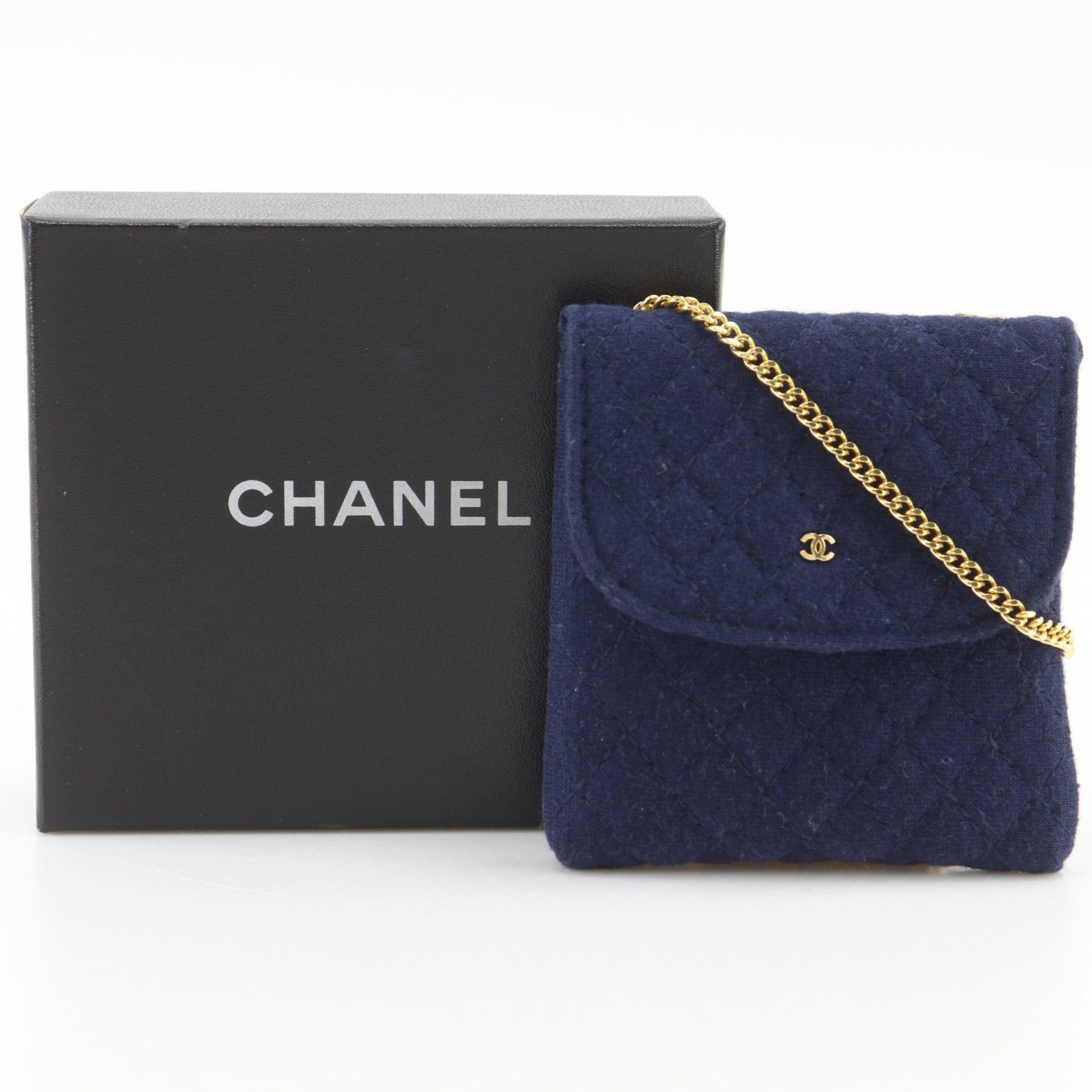 Chanel Navy Cotton Pouch (Pre-Owned)