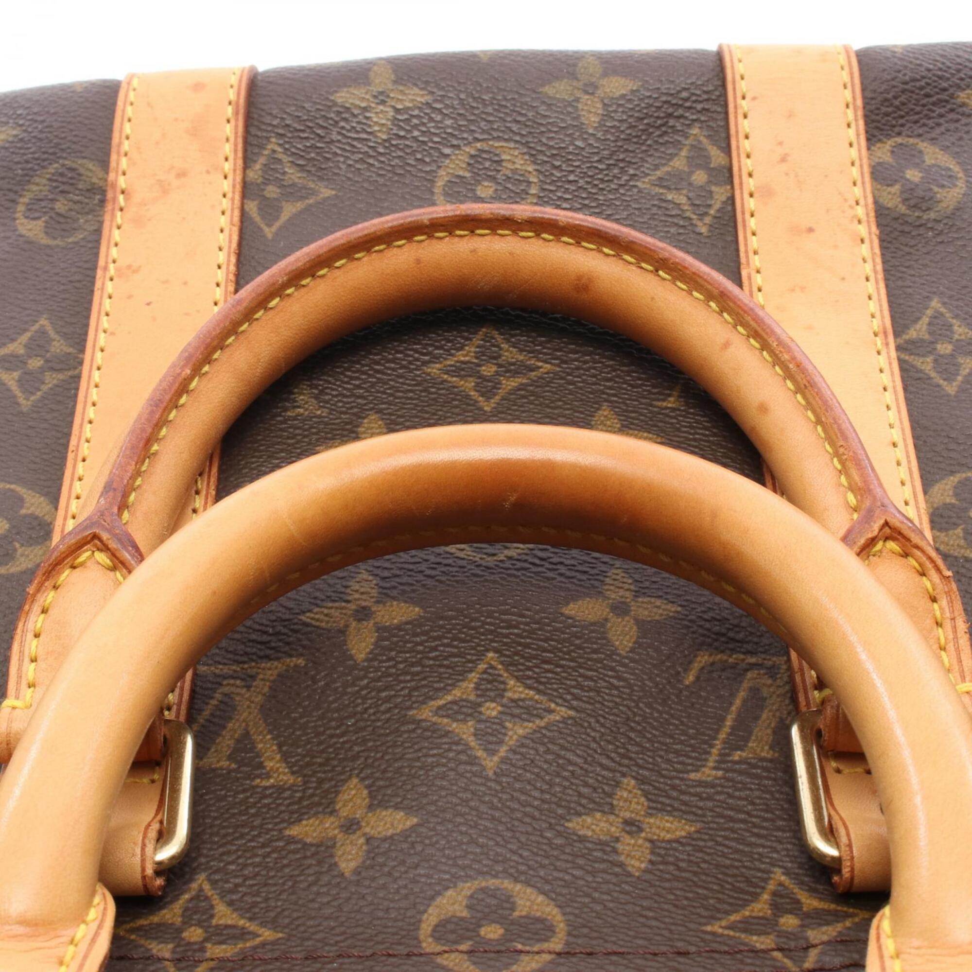 Louis Vuitton Brown Pvc Coated Canvas Leather Boston Bag (Pre-Owned)