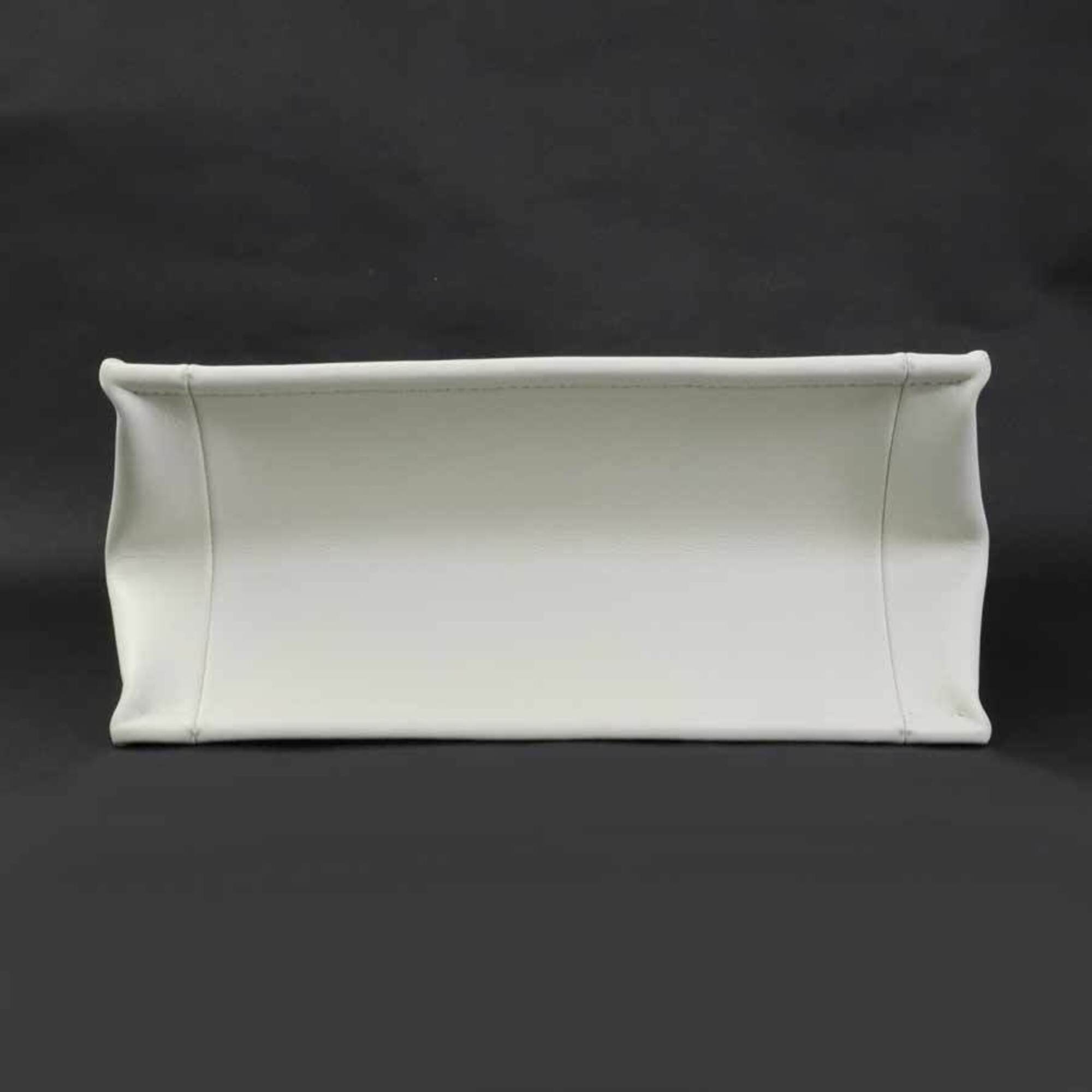 Christian Dior Black Red Color White Canvas Leather Handbag Shoulder Bag (Pre-Owned)