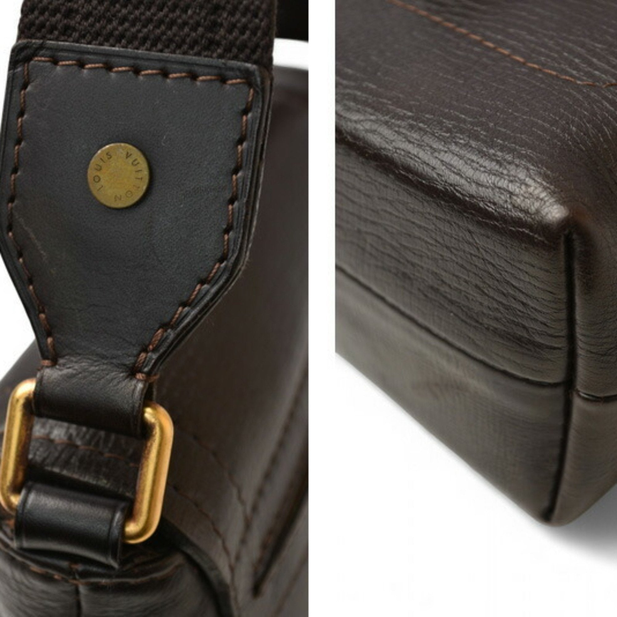 Louis Vuitton Coffee Utah Leather Shoulder Bag (Pre-Owned)