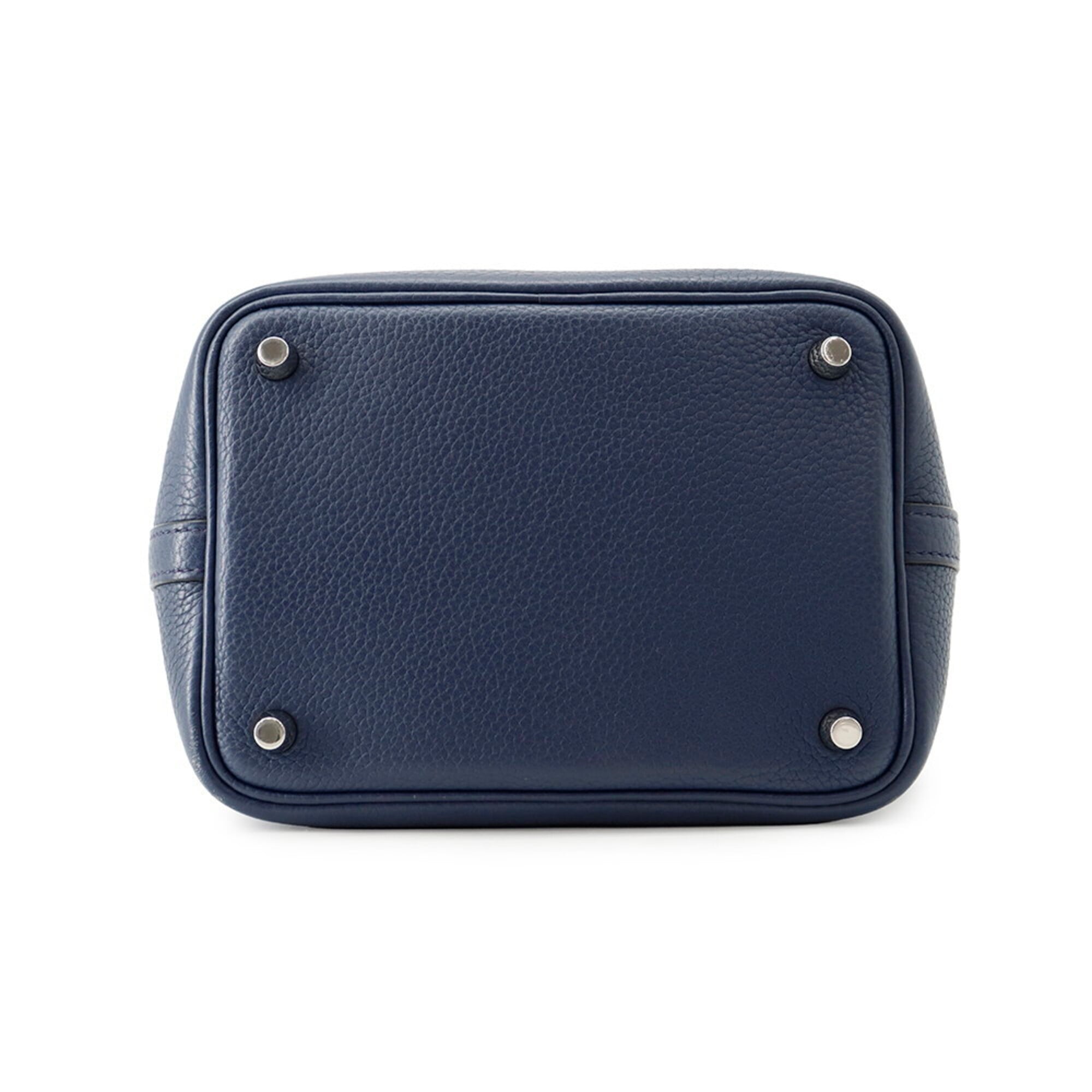 Hermes Picotin Bleu Saphir Taurillon Clemence Leather Handbag Tote Bag (Pre-Owned)