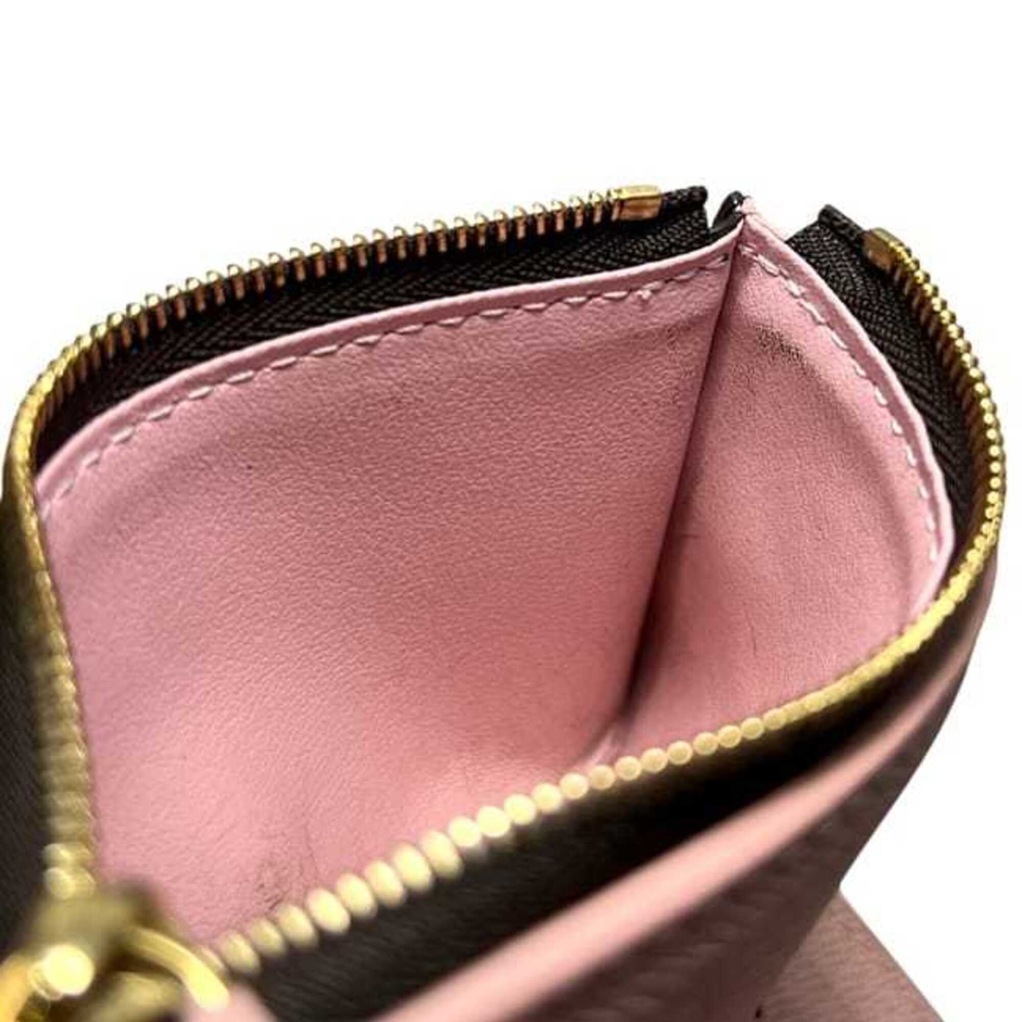 Louis Vuitton Brown Monogram Pink Rose Ballerine Monogram Wallet (Tri-Fold) (Pre-Owned)
