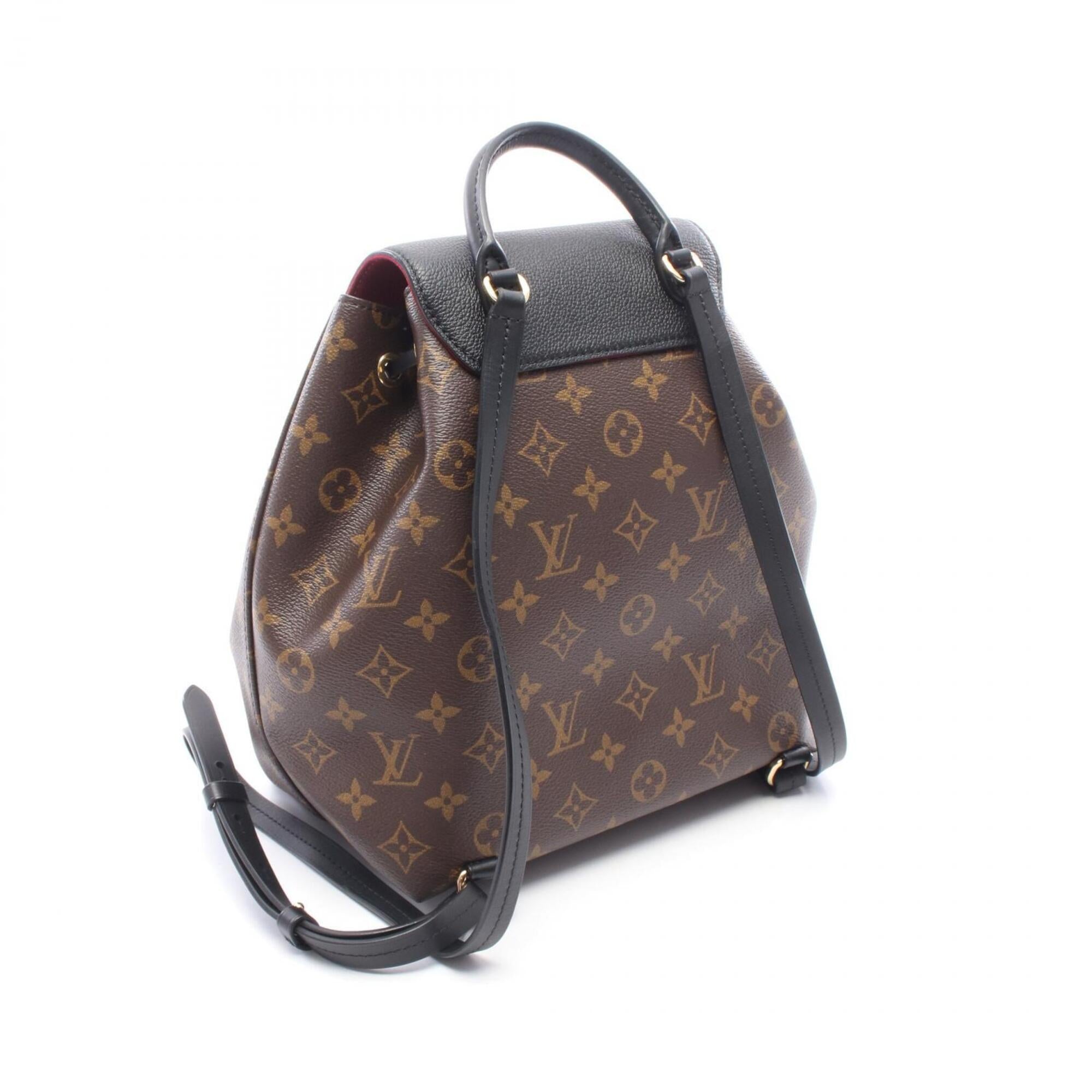 Louis Vuitton Black Brown Coated Canvas Pvc Monogram Leather Backpack Handbag (Pre-Owned)
