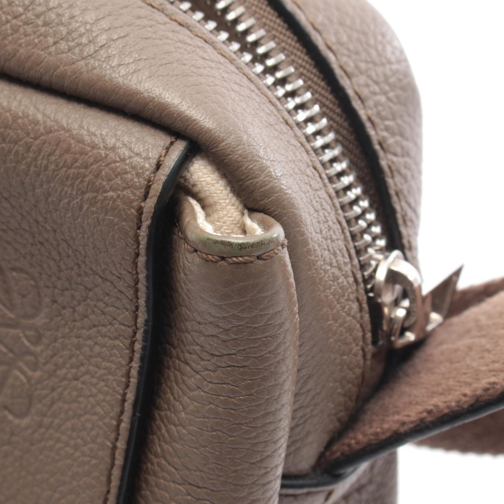 Loewe Gray Leather Handbag Shoulder Bag (Pre-Owned)