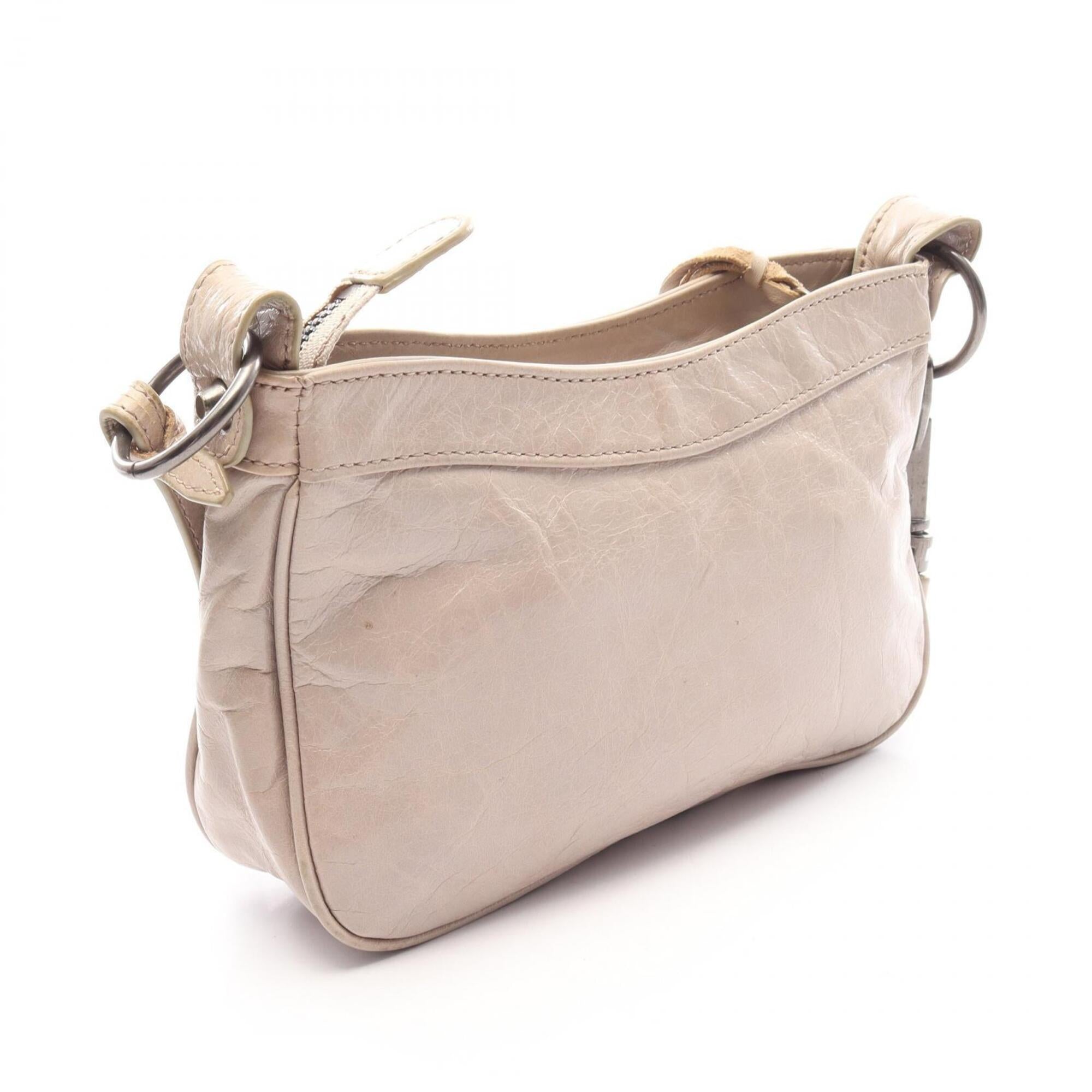 Balenciaga Beige Leather Handbag Shoulder Bag (Pre-Owned)
