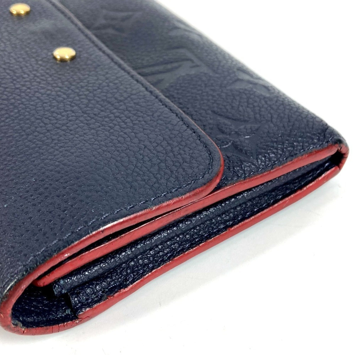 Louis Vuitton Galle Marine Rouge Navy Red Color Monogram Empreinte Long Bill Wallet (Bi-Fold) (Pre-Owned)