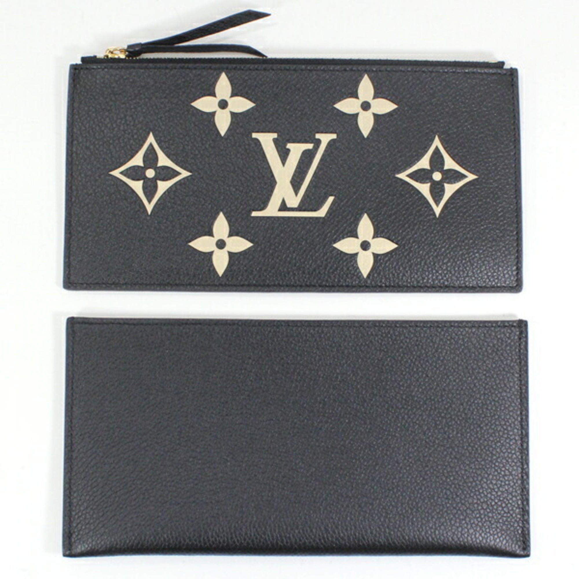 Louis Vuitton Beige Bicolor Black Monogram Empreinte Clutch Bag Pochette Shoulder Bag (Pre-Owned)